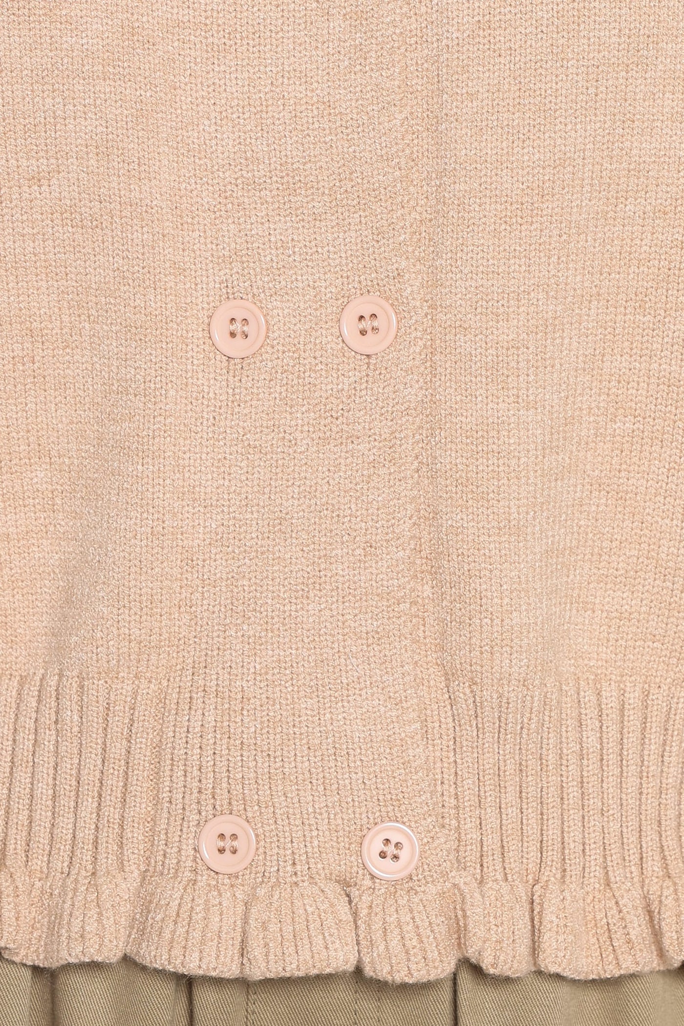 Marjorie Frill Cardigan - Beige