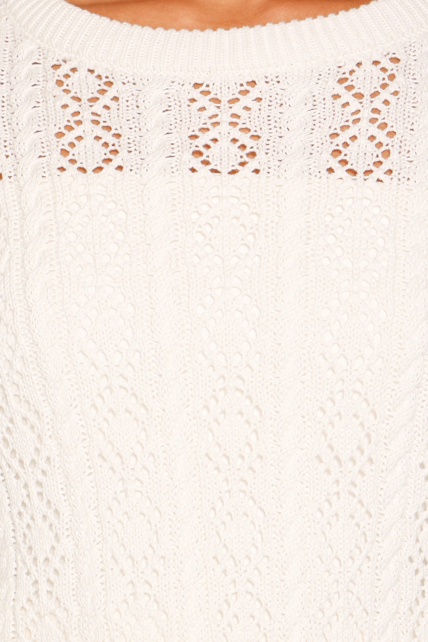 Tyler Pointelle Sweater - White