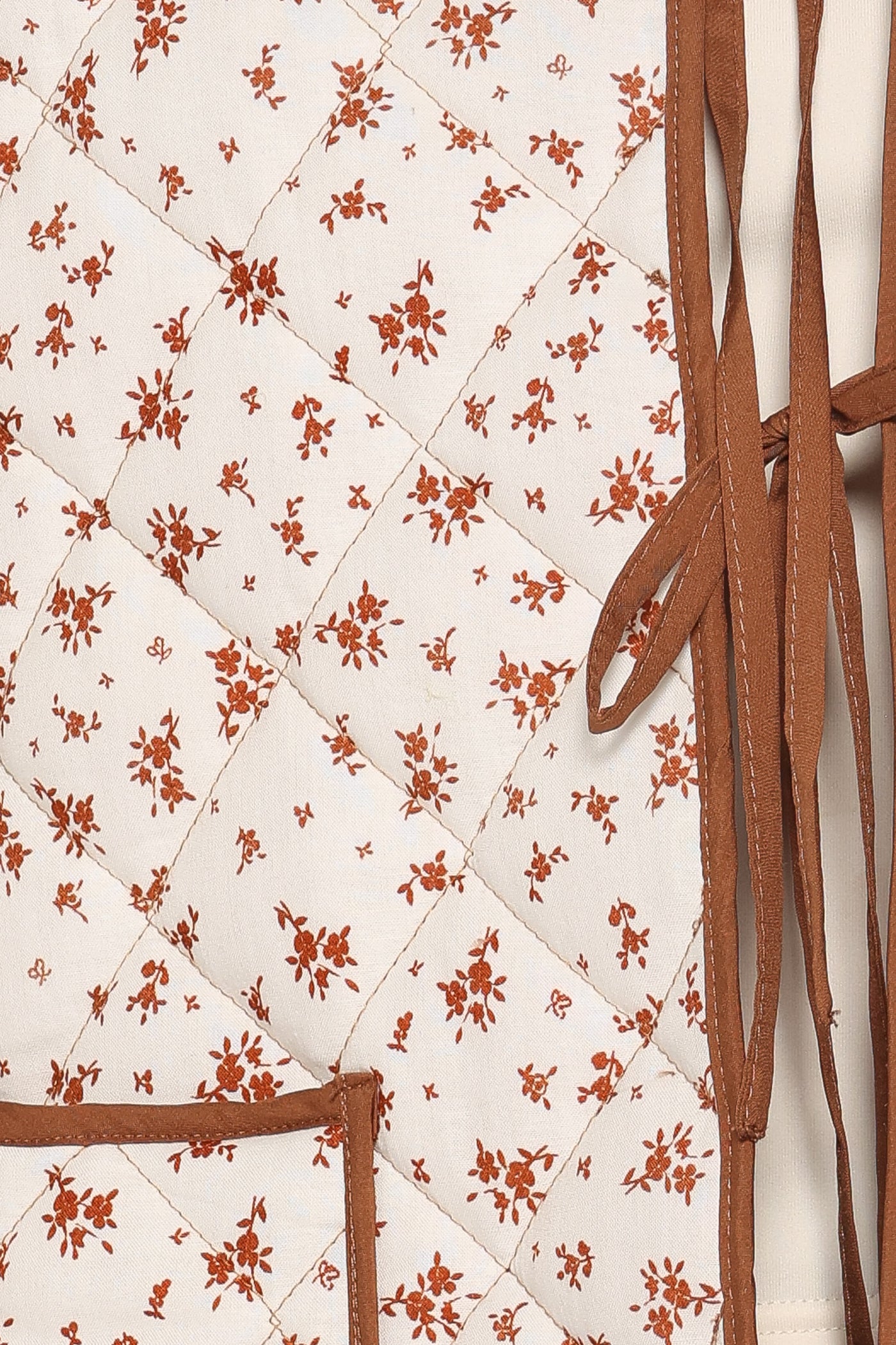 Cindie Quilted Jacket - Brown Ditsy Floral