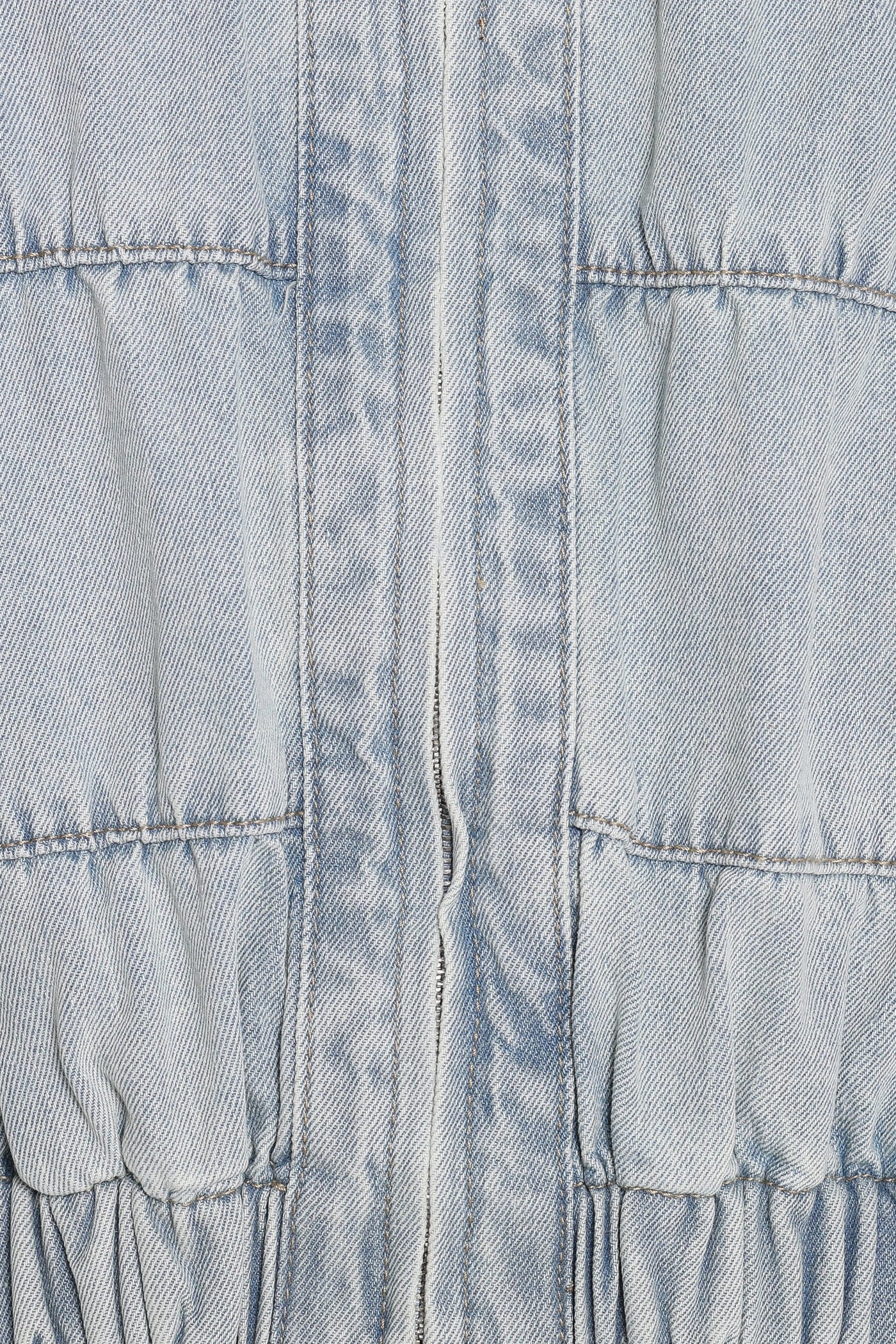 Gretal Denim Bomber Jacket - Light Blue Wash