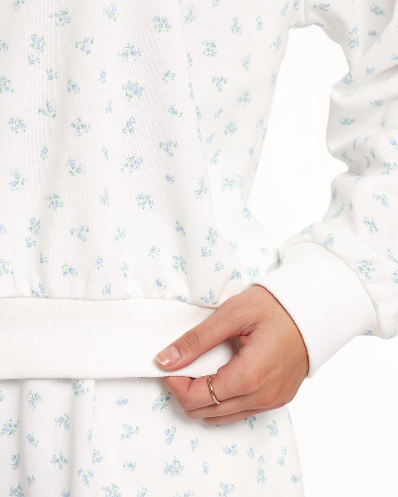 Hazel Sweatshirt - Blue Ditsy Floral