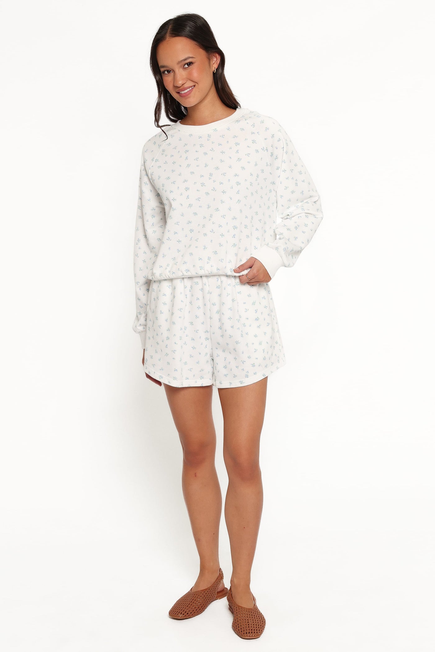 Hazel Sweatshirt - Blue Ditsy Floral