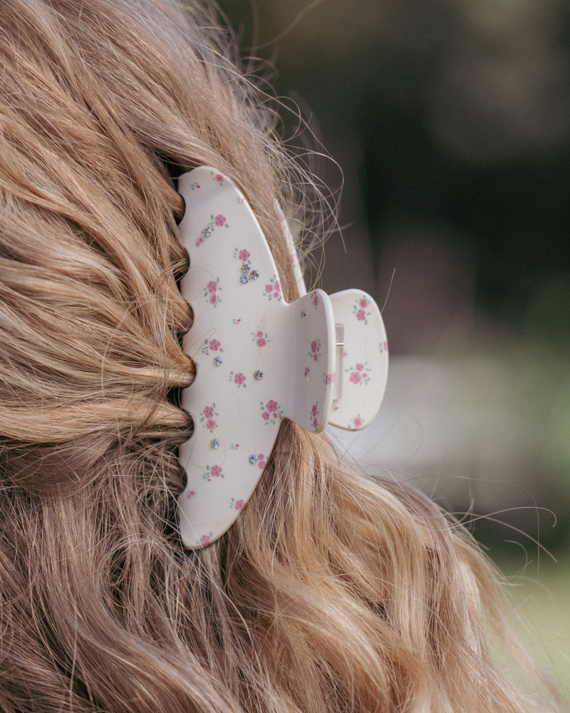 Adelaide Hair Clip - Cream Floral
