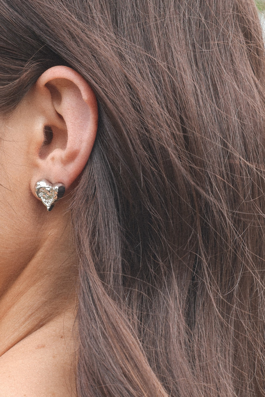 Shanice Heart Earrings - Silver