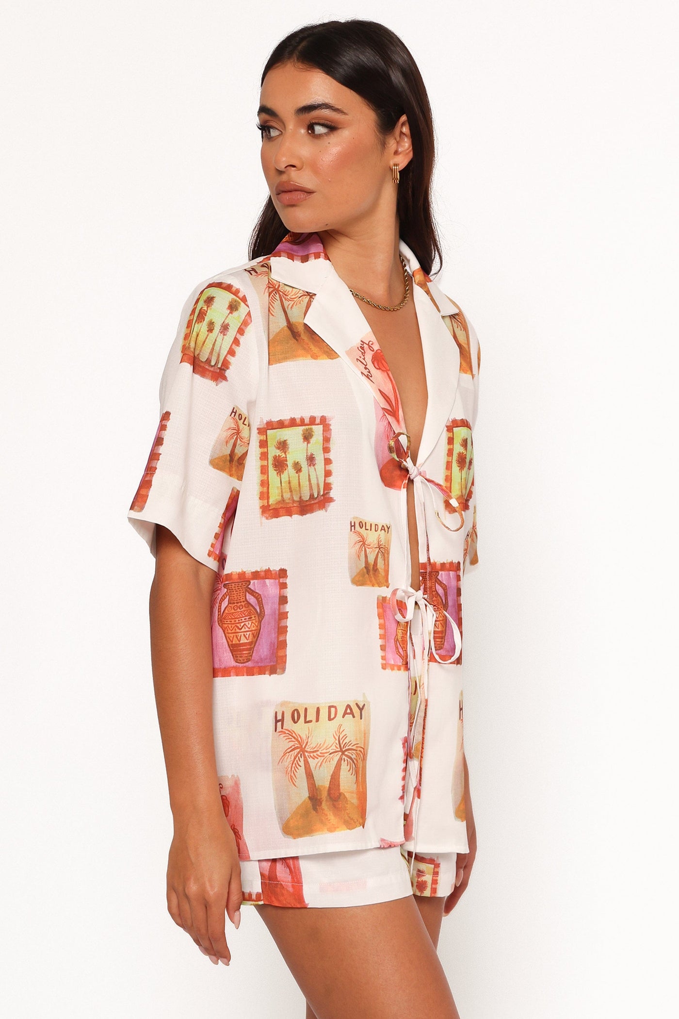 Aaliyah Shorts - White Multi