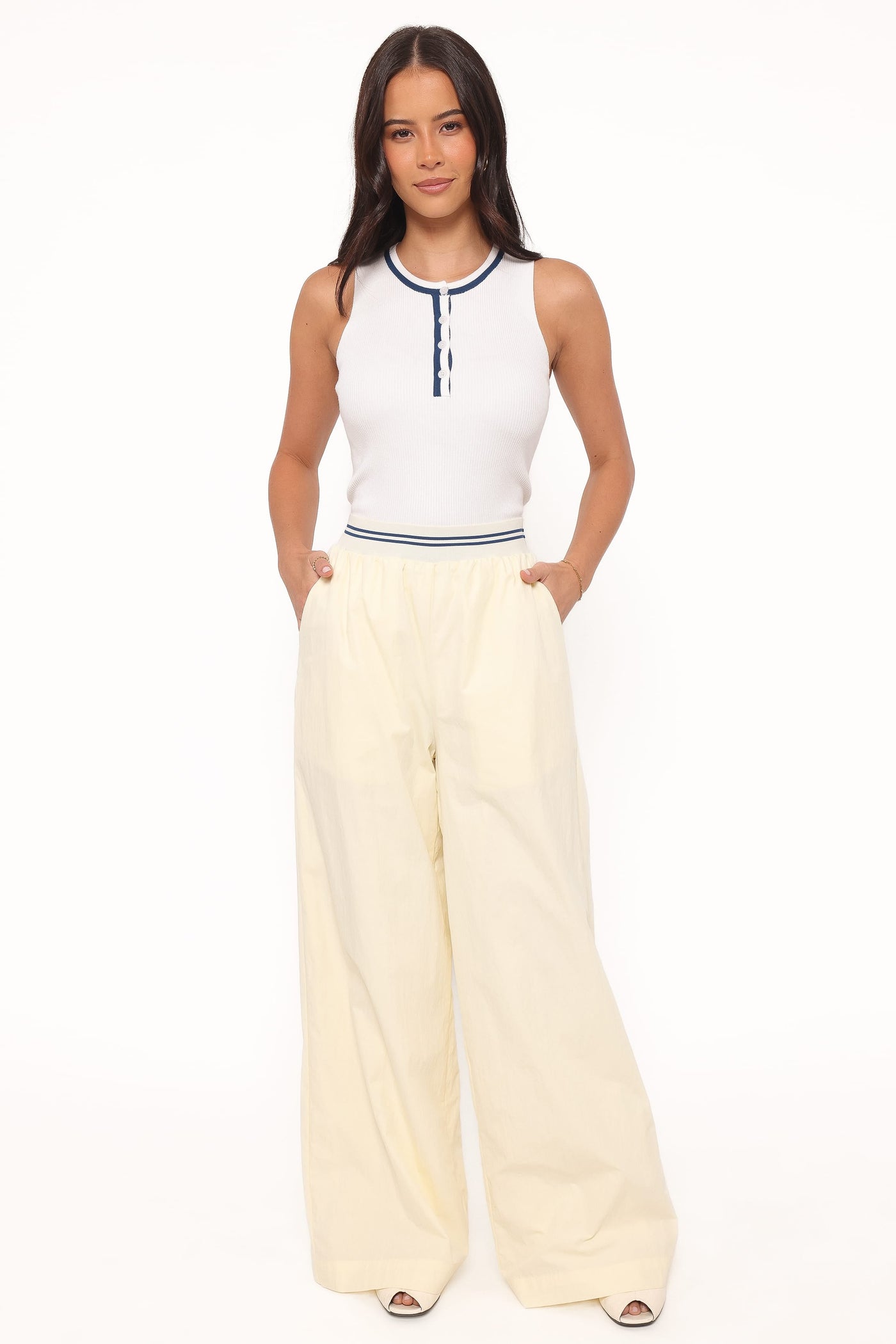 Adam Wide Leg Pant - Pale Yellow