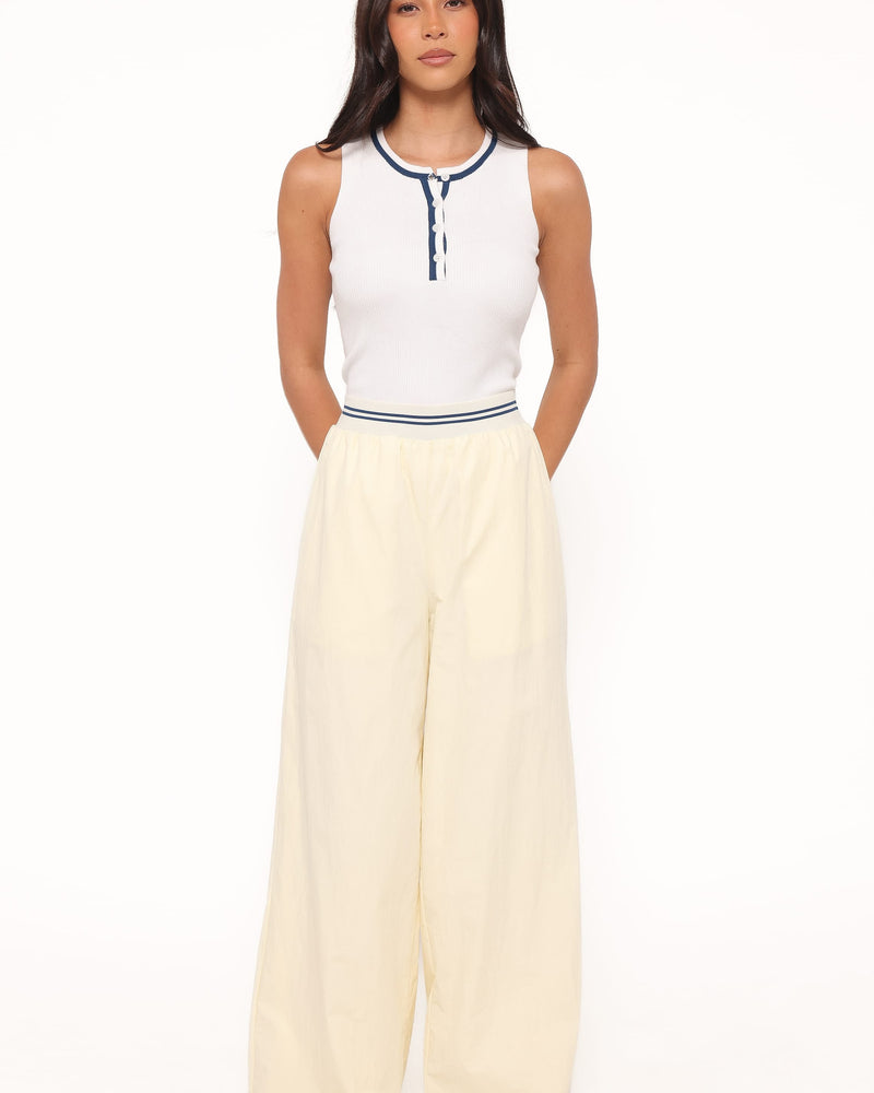 Adam Wide Leg Pant - Pale Yellow
