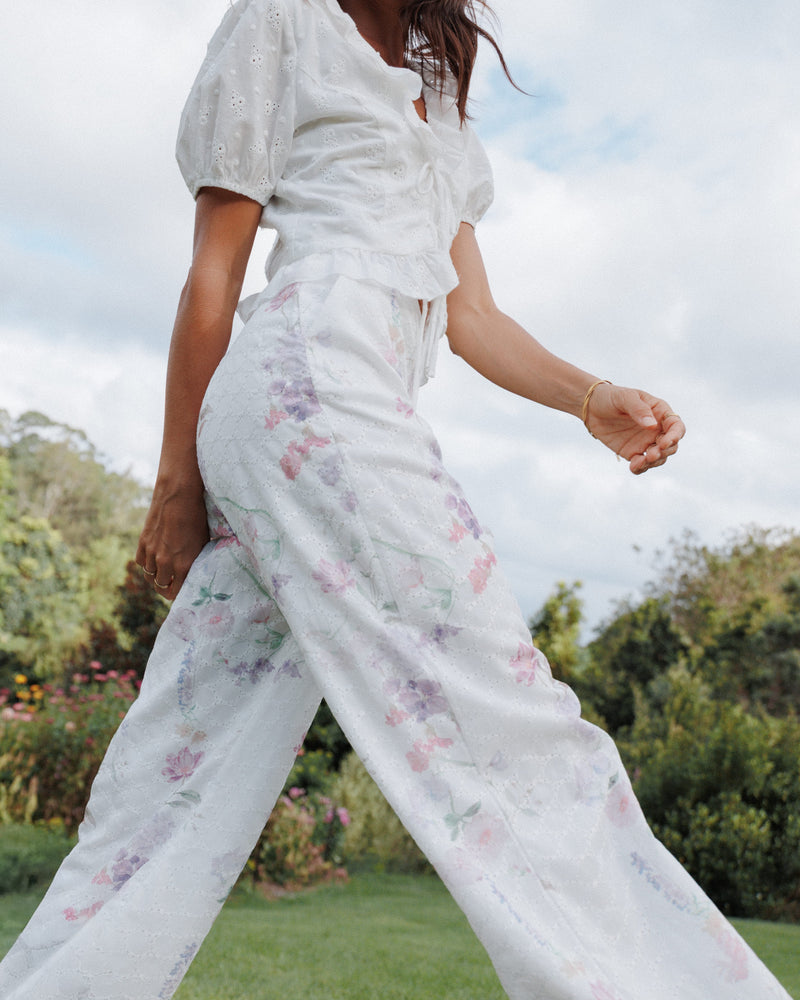 Adams Fitted Pant - Purple Floral