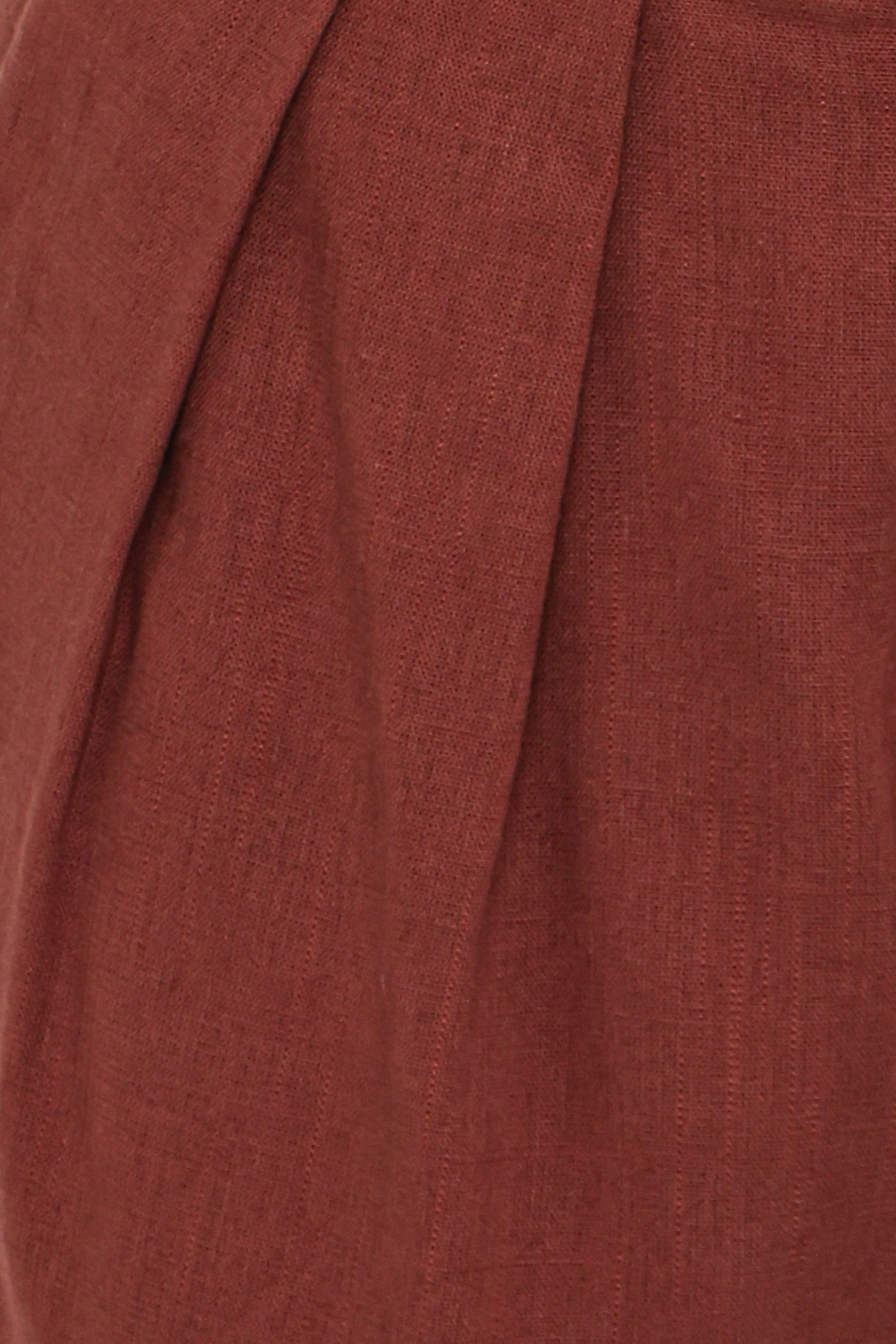 Elinor Cuffed Linen Short - Brown