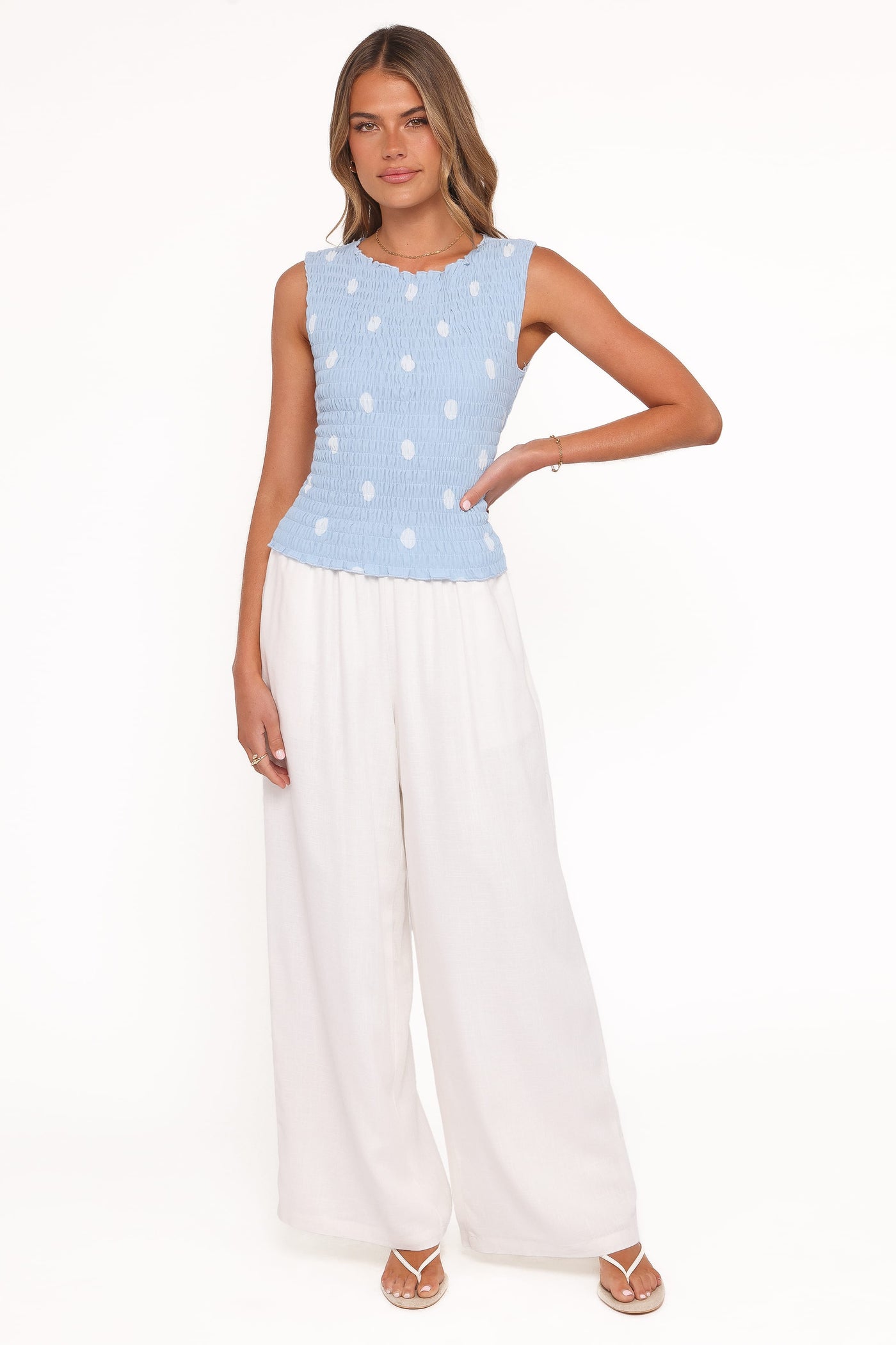 Elowen Wide Leg Pants - White