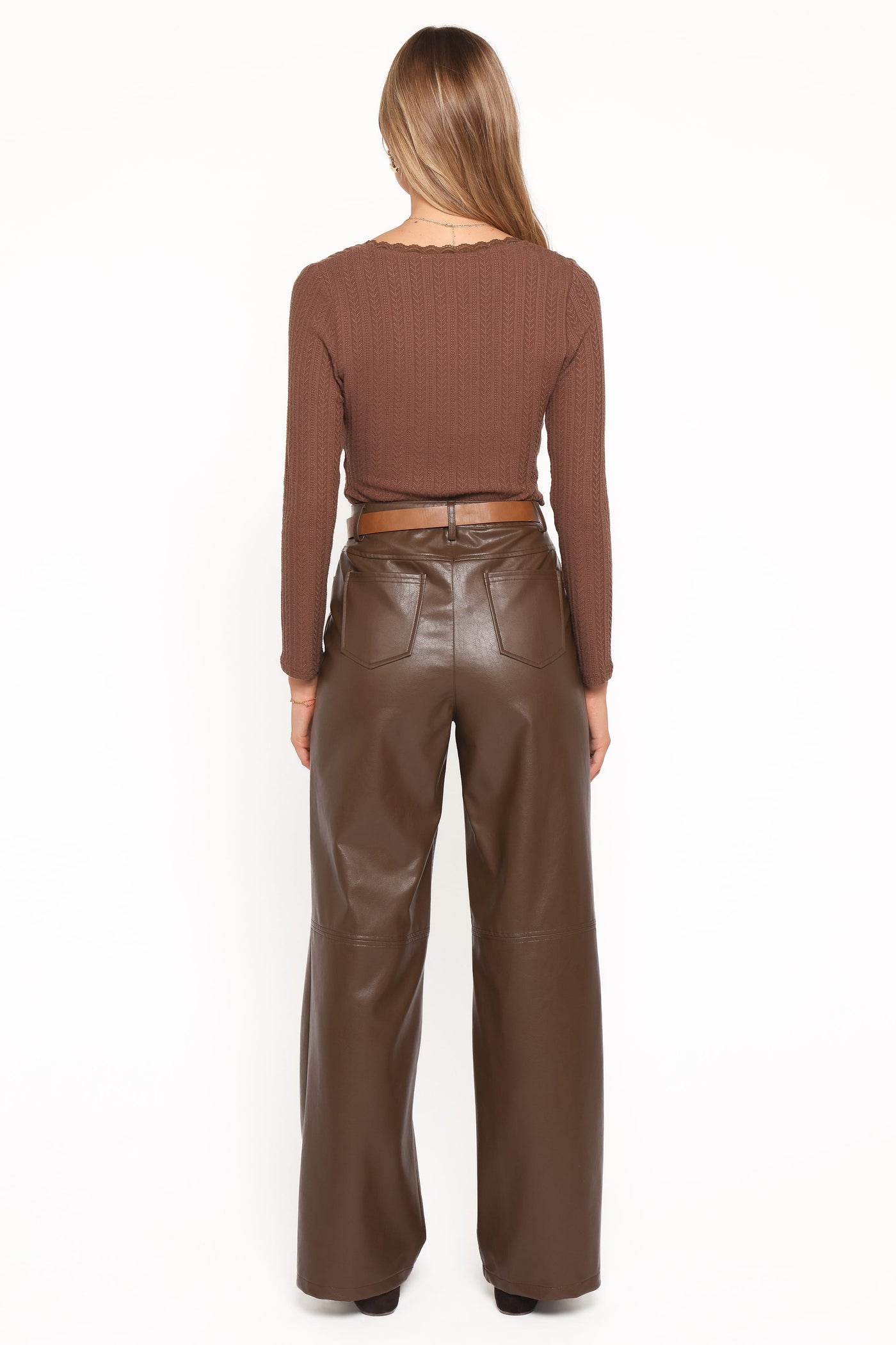 Emer Leather Pant - Chocolate Brown