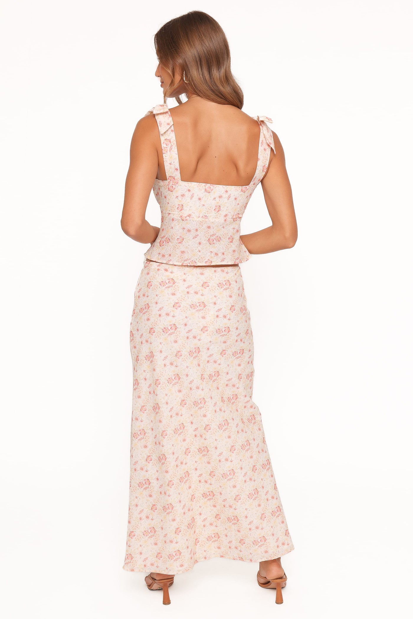 Giarda Maxi Skirt - Peach Ditsy Floral