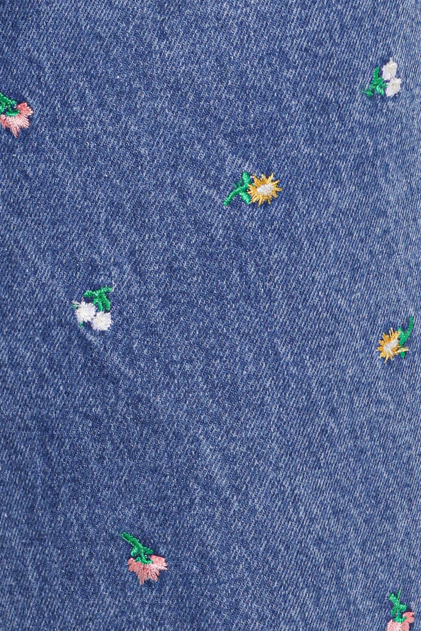 Kendall Straight Leg Jeans - Embroidery Medium Wash