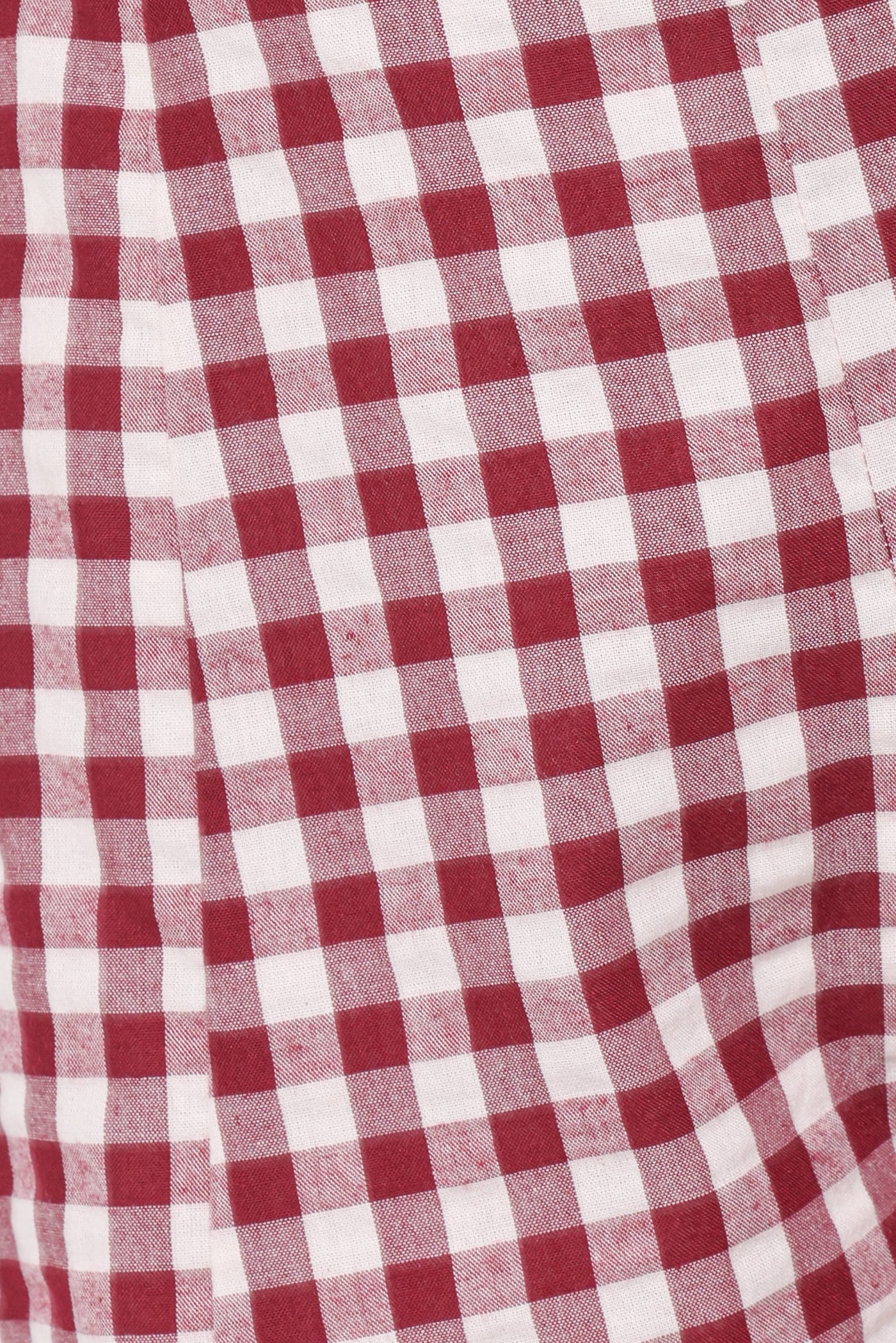 Landon Fitted Shorts - Burgundy Gingham