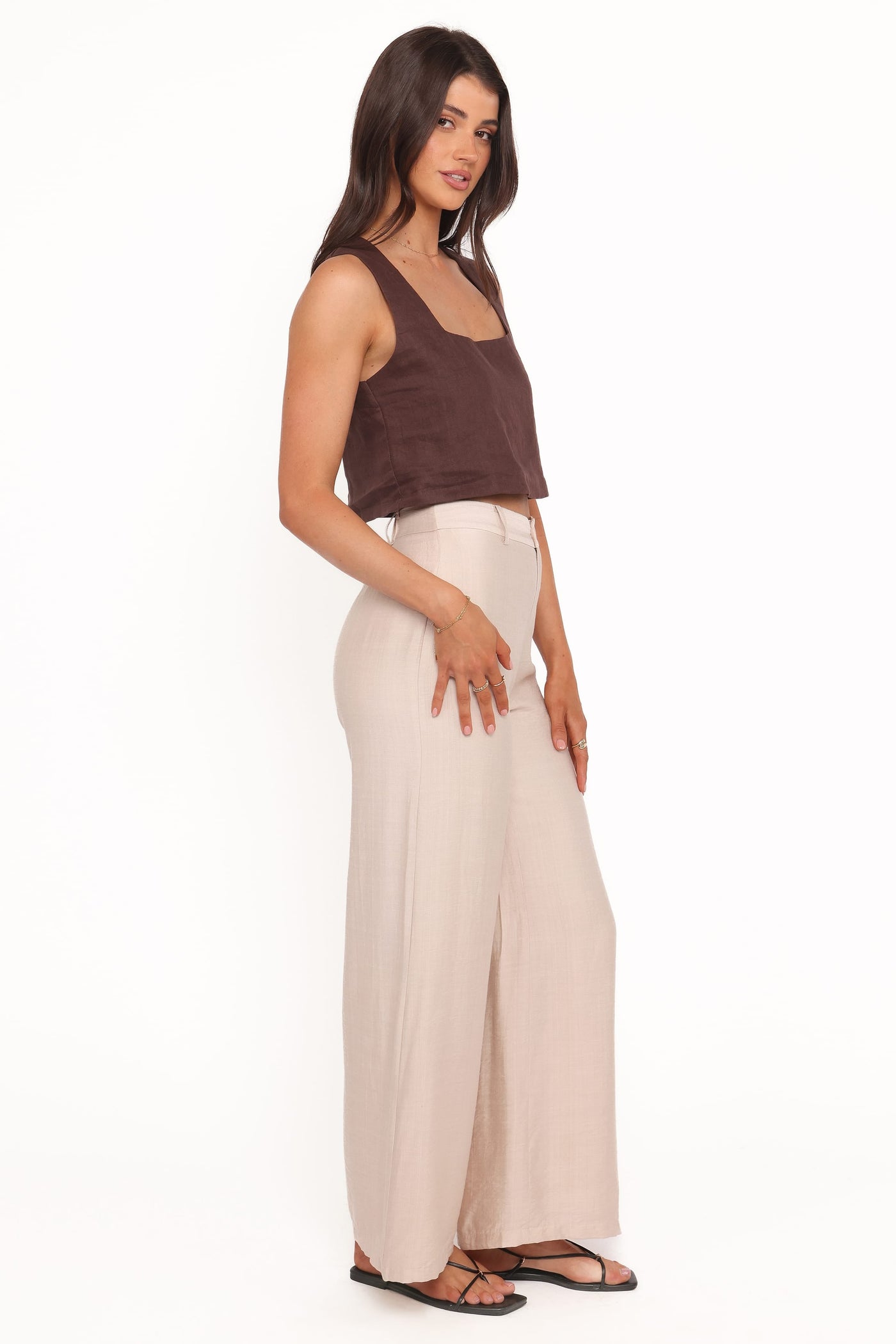 Lauren Wide Leg Pant - Beige