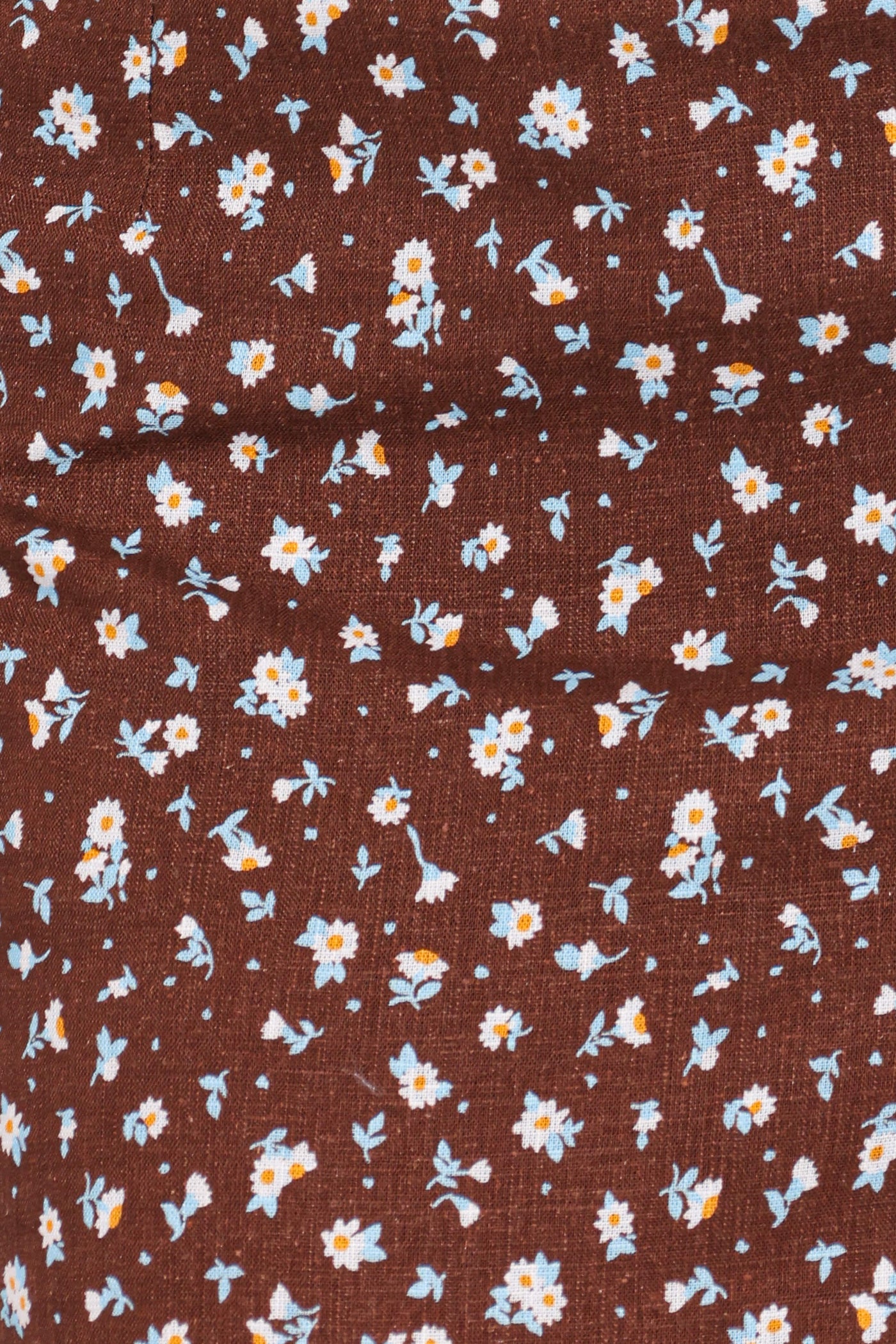 Madison Linen Column Skirt - Brown Floral