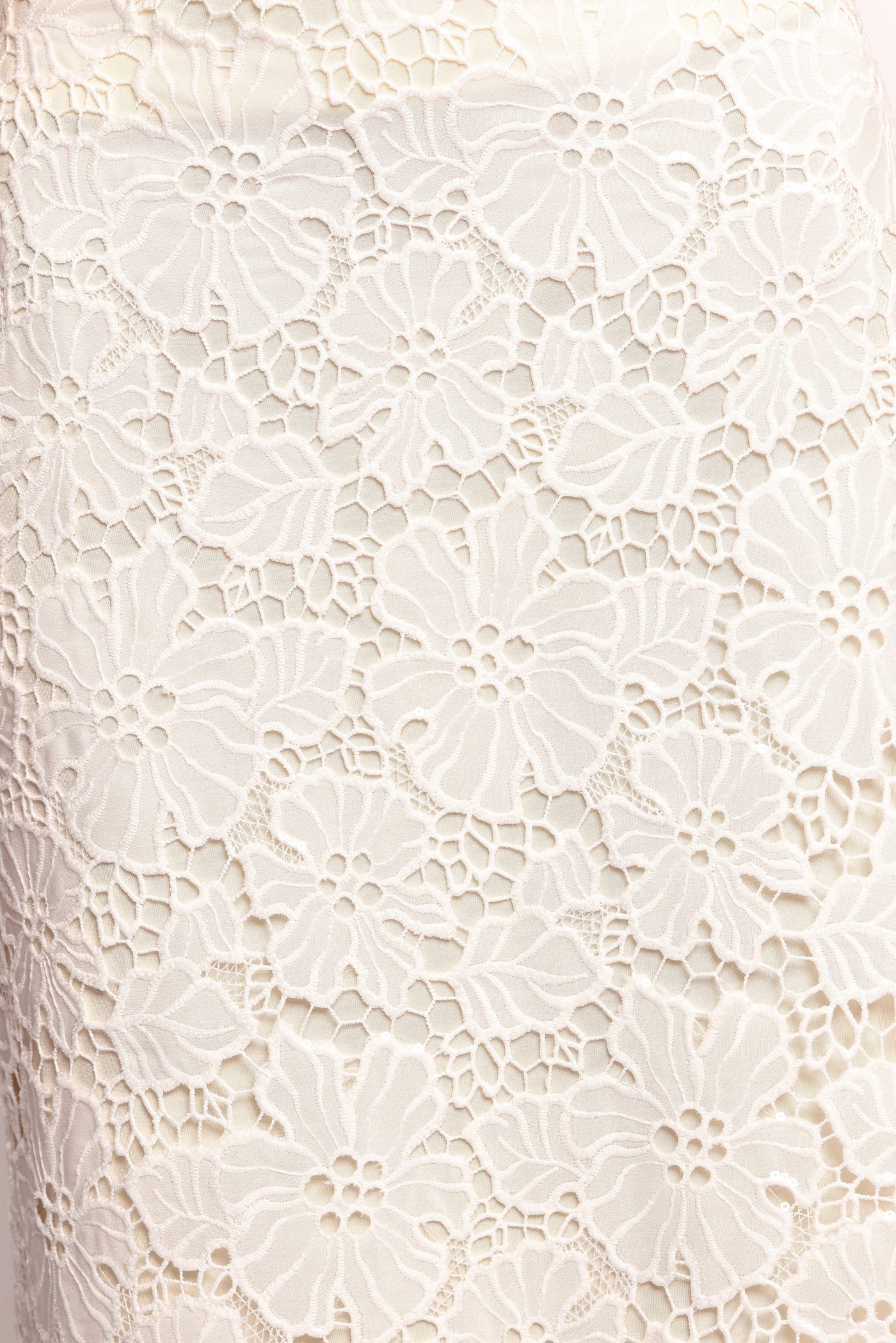 Mika Floral Lace Maxi Skirt - White