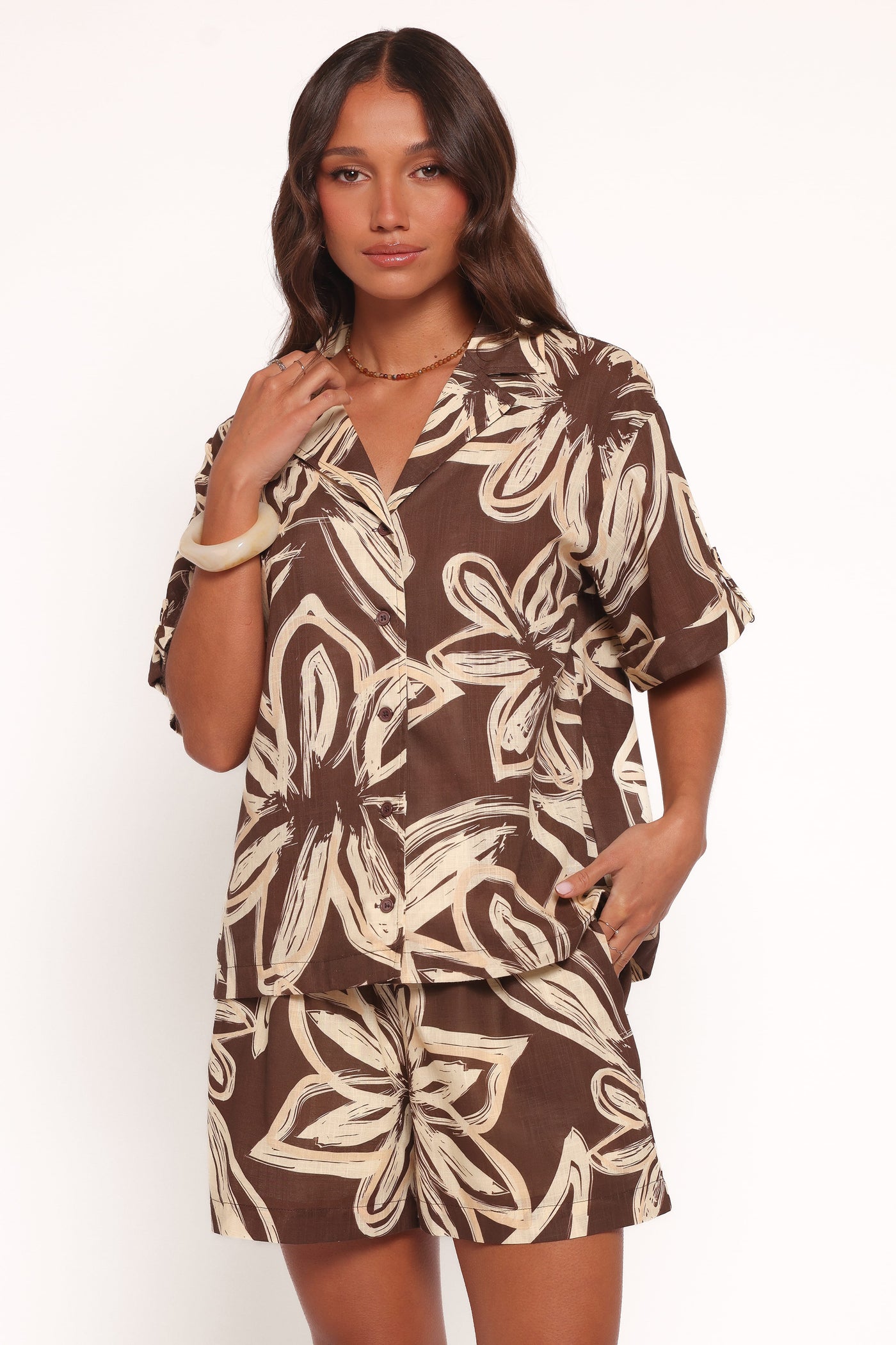 Pacifica Shorts - Chocolate Floral