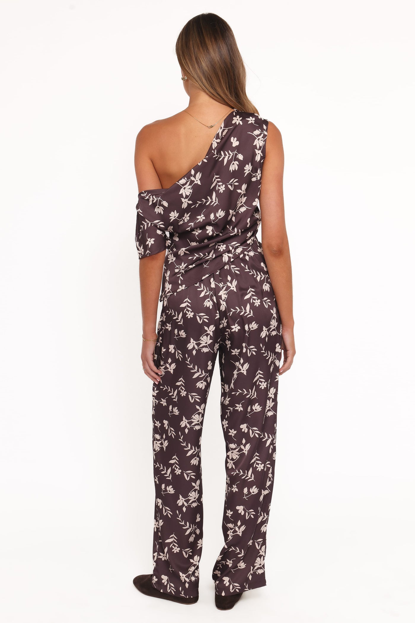 Romola Pant - Brown Cream Floral