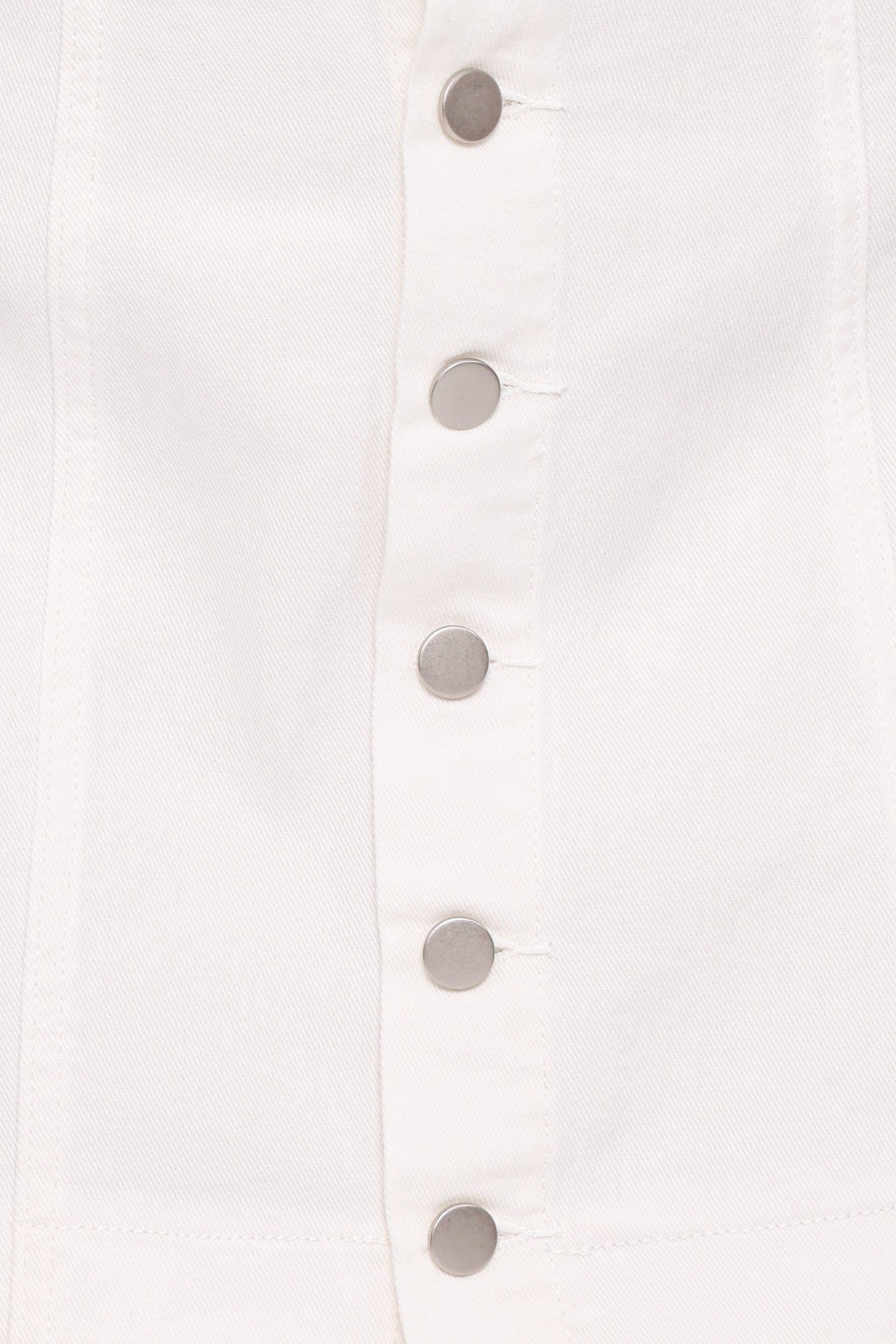 Sara Button Front Denim Mini Skirt - Off White