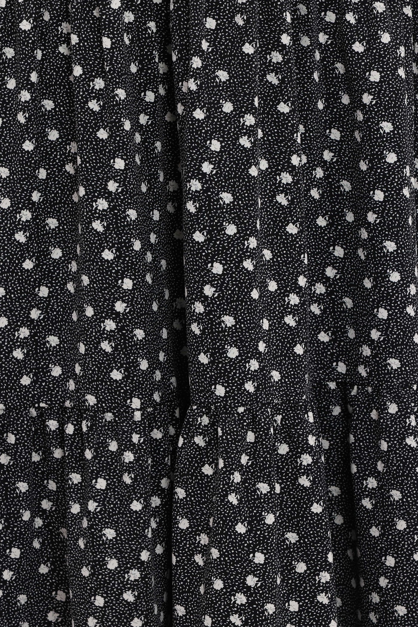 Vincent Tier Maxi Skirt - Black Floral