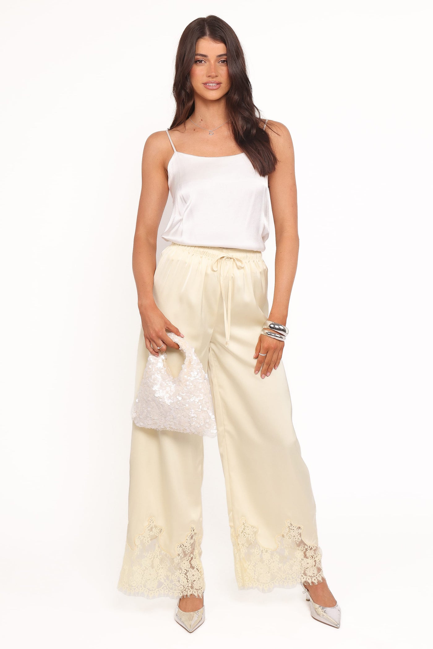 Viola Drawstring Wide Leg Pant - Yellow