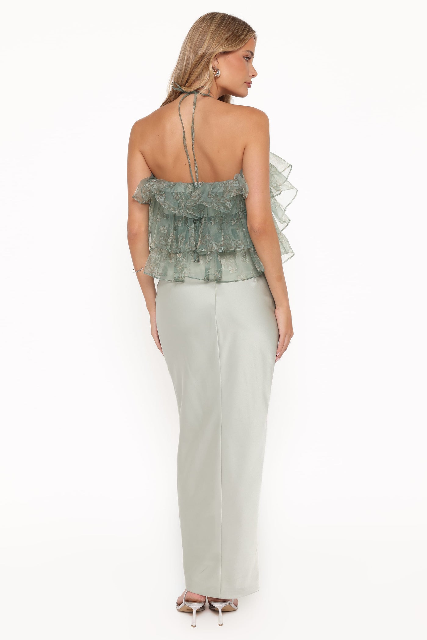 Viviana Fitted Column Skirt - Mint Green