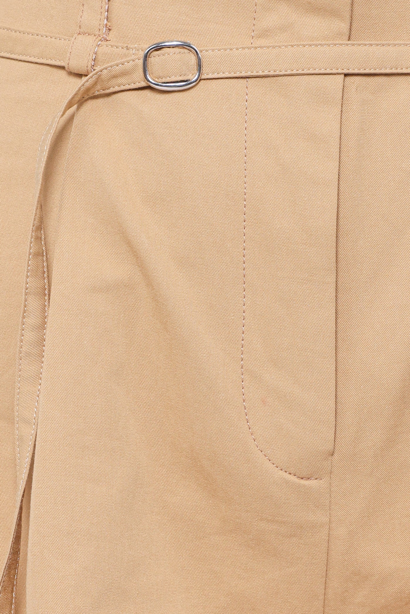 Winona Pleated Front Tailored Long Short - Taupe