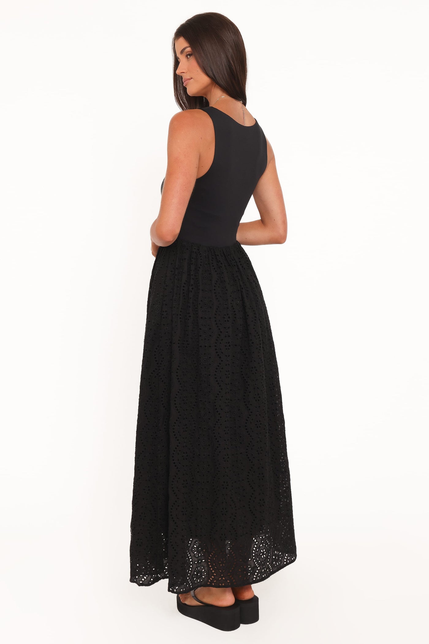 Alva Midi Dress - Black Broderie