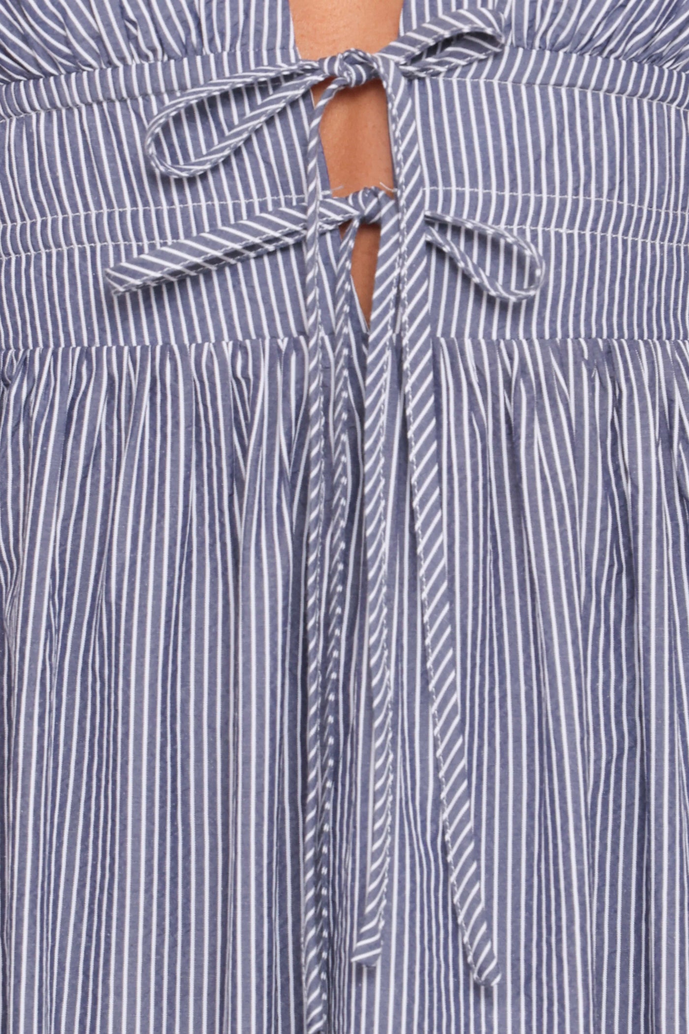 Annora Midi Dress - Navy Pinstripe