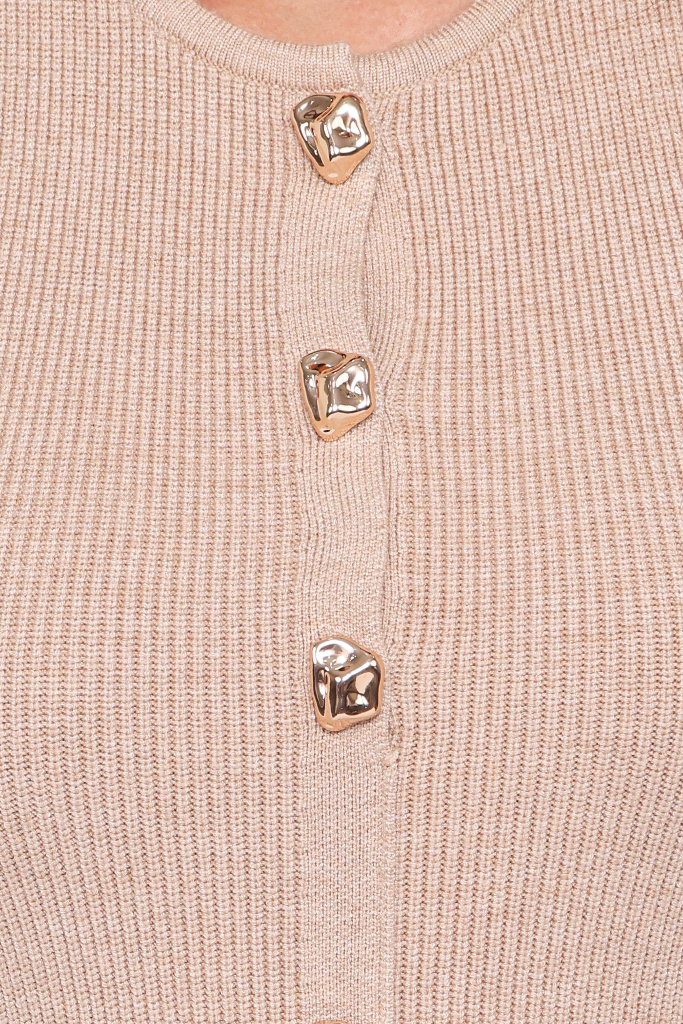 Aspen Button Up Knit Dress - Oatmeal