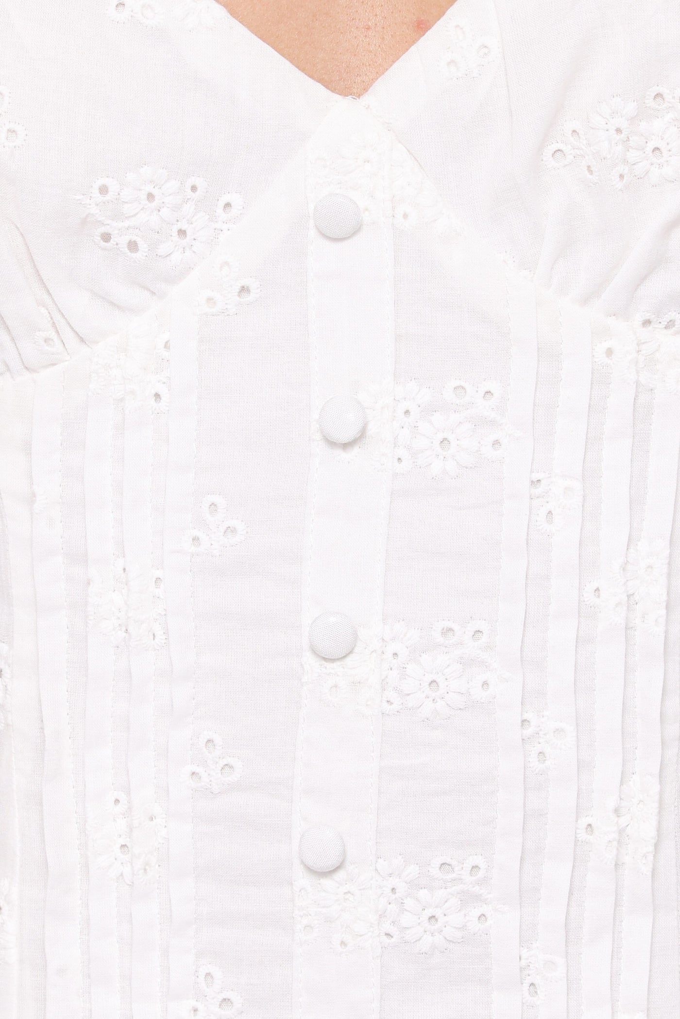 Cherish Eyelet Mini Dress - White
