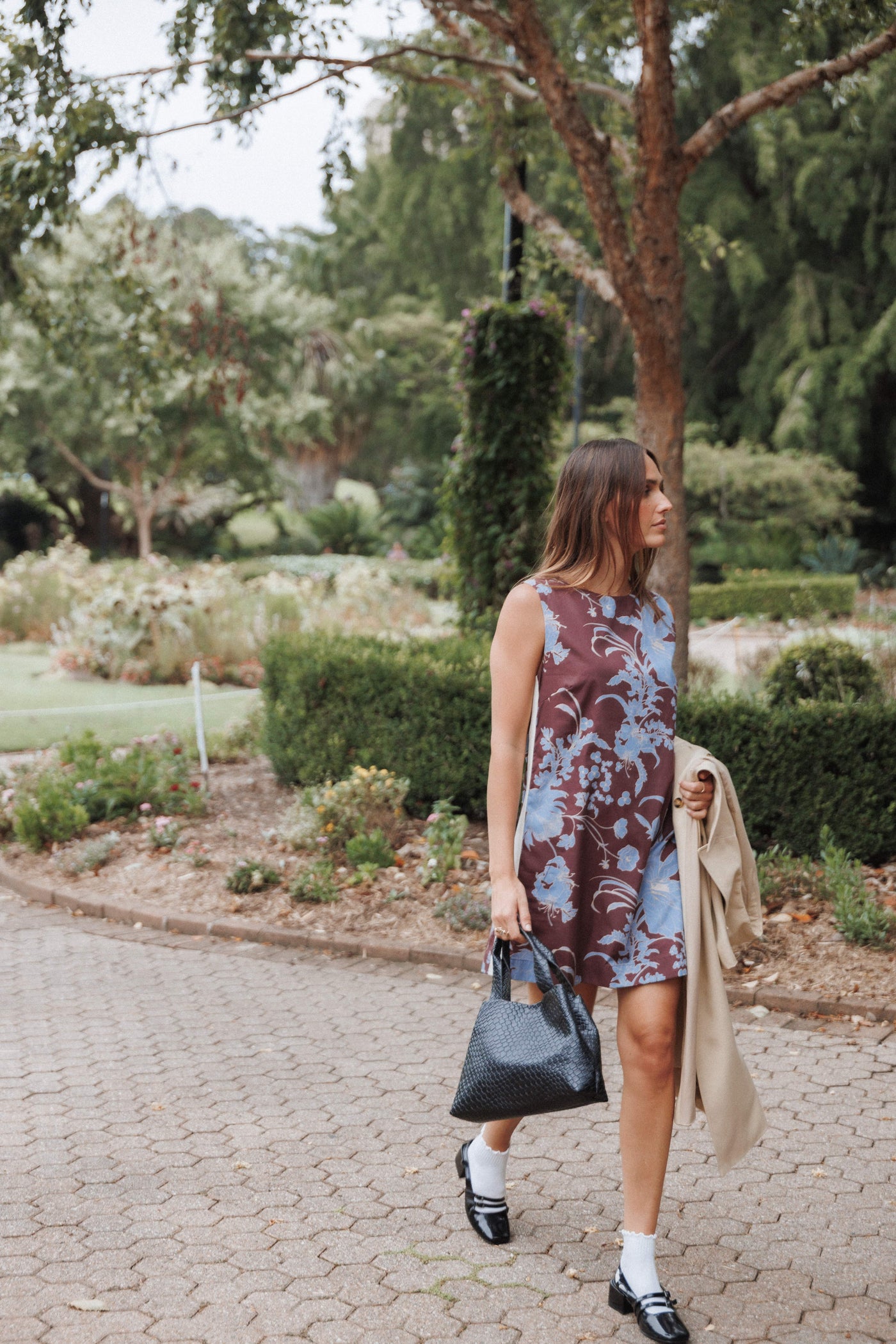 Elorna Mini Dress - Burgundy Floral