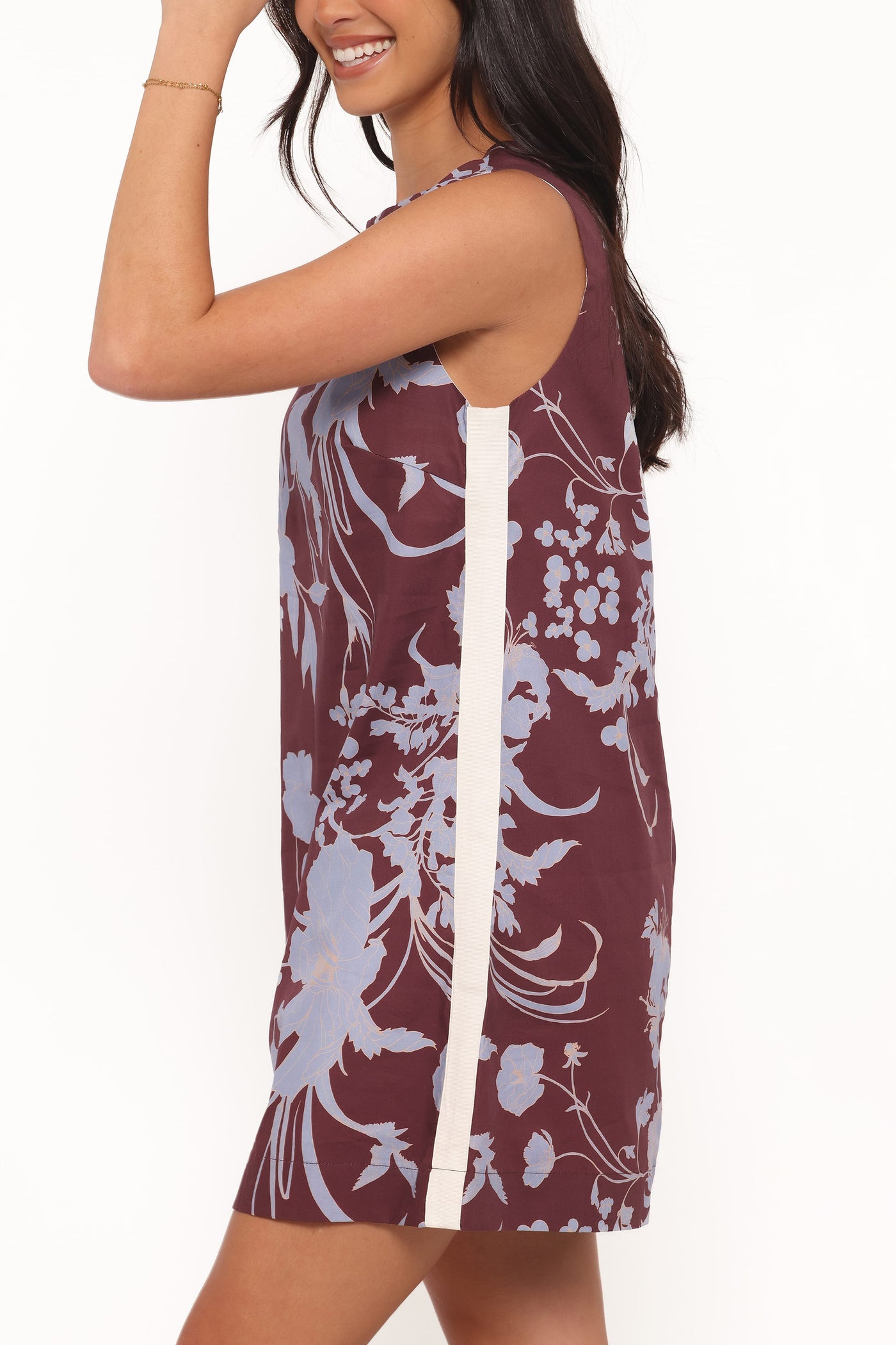 Elorna Mini Dress - Burgundy Floral