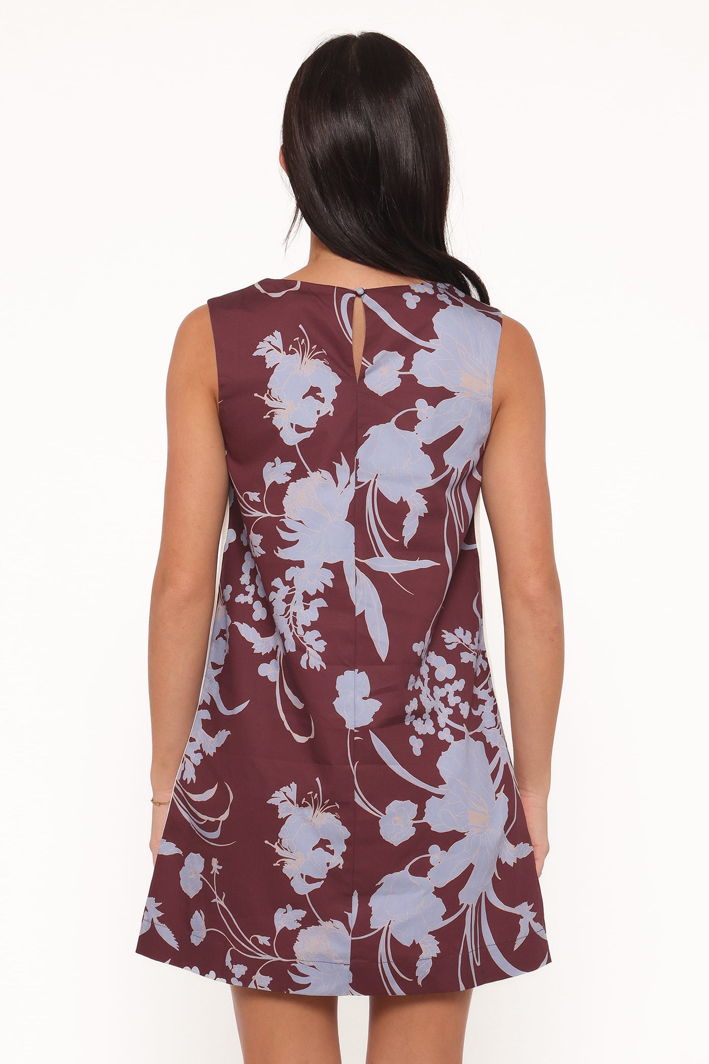 Elorna Mini Dress - Burgundy Floral