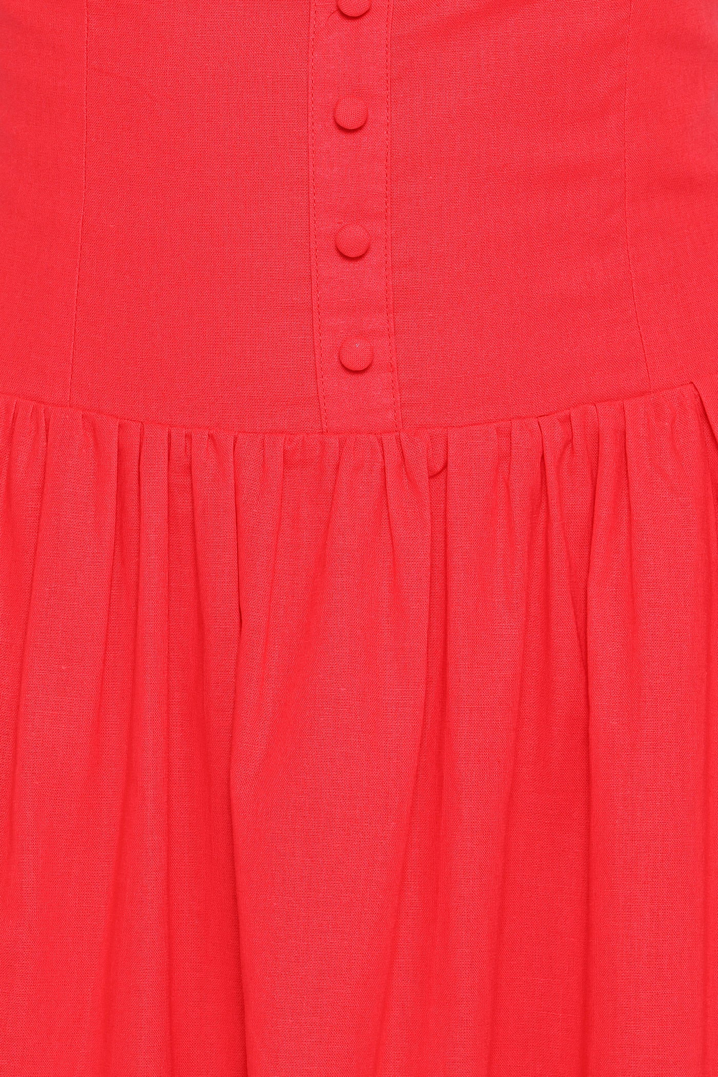 Evie Button Front Maxi Dress - Red