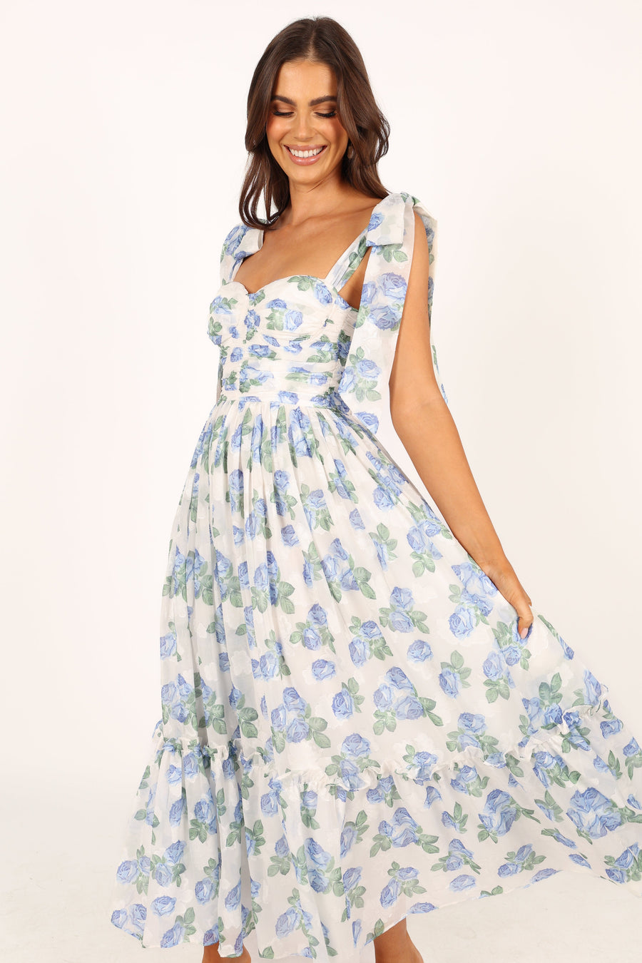 Floret Midi Dress - Blue (H-T)