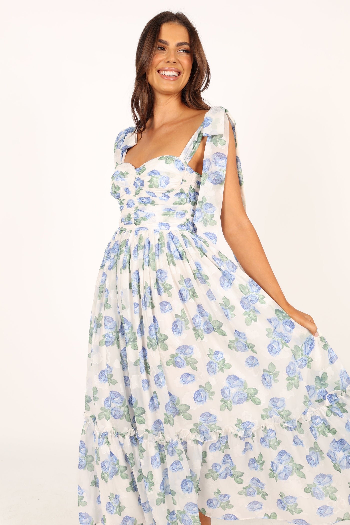 Floret Midi Dress - Blue (H-T)