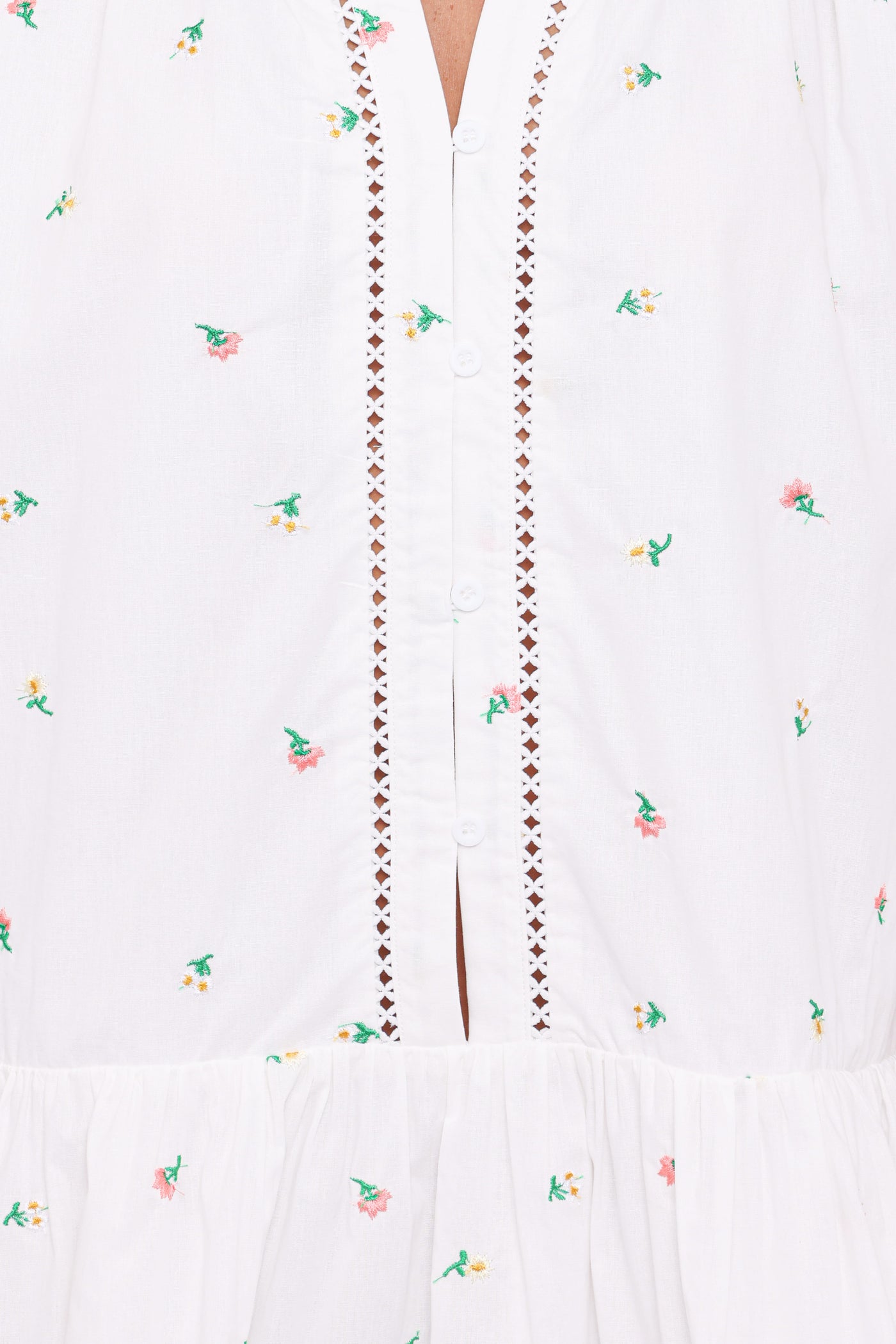 Hart Long Sleeve Mini Dress - White Floral