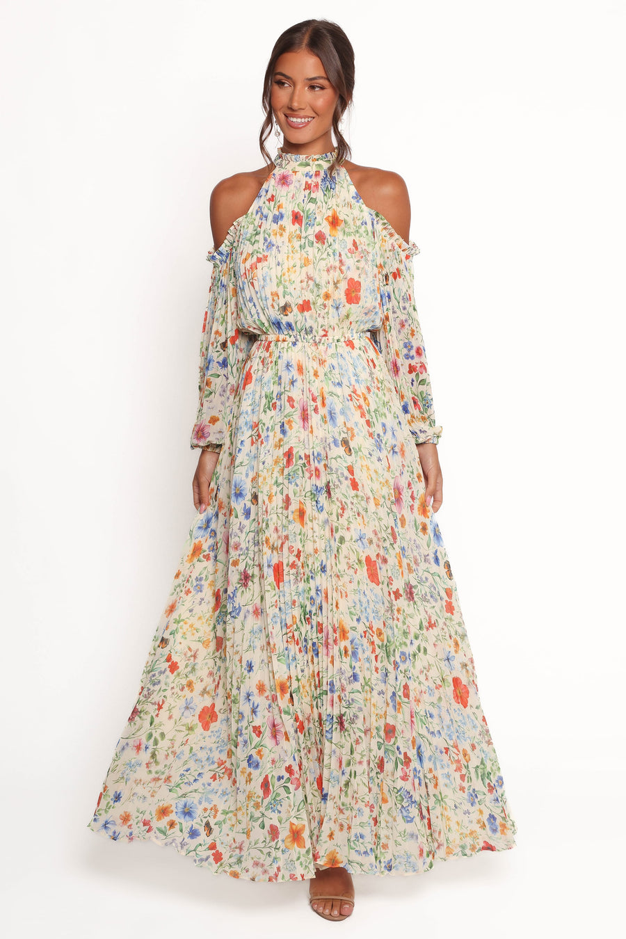 Hilary Pleated Maxi Dress - Garden Floral