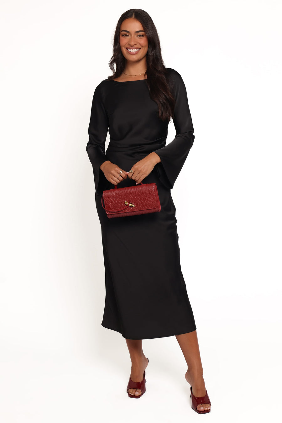 Kalyssa Long Sleeve Maxi Dress - Black
