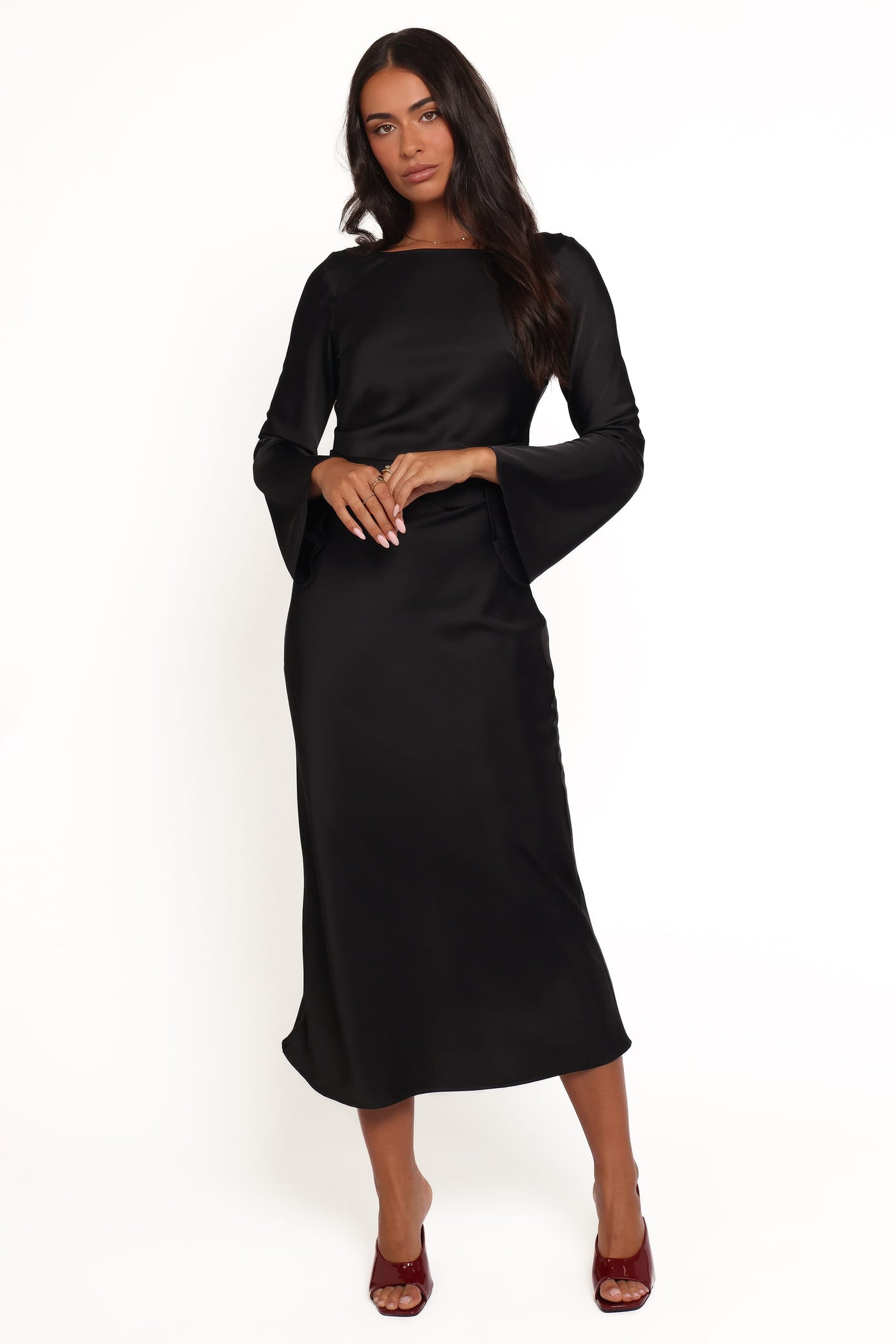 Kalyssa Long Sleeve Maxi Dress - Black