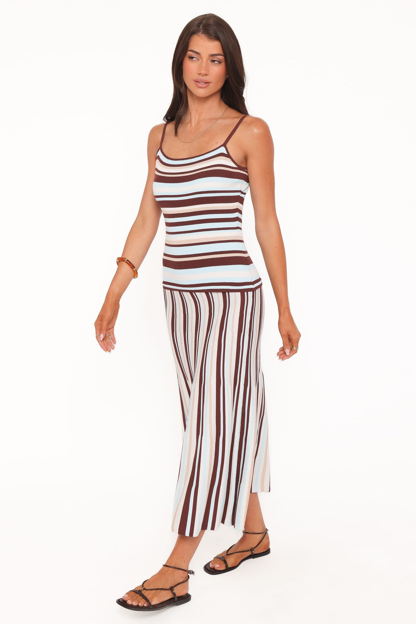 Karlin Maxi Dress - Blue Stripe