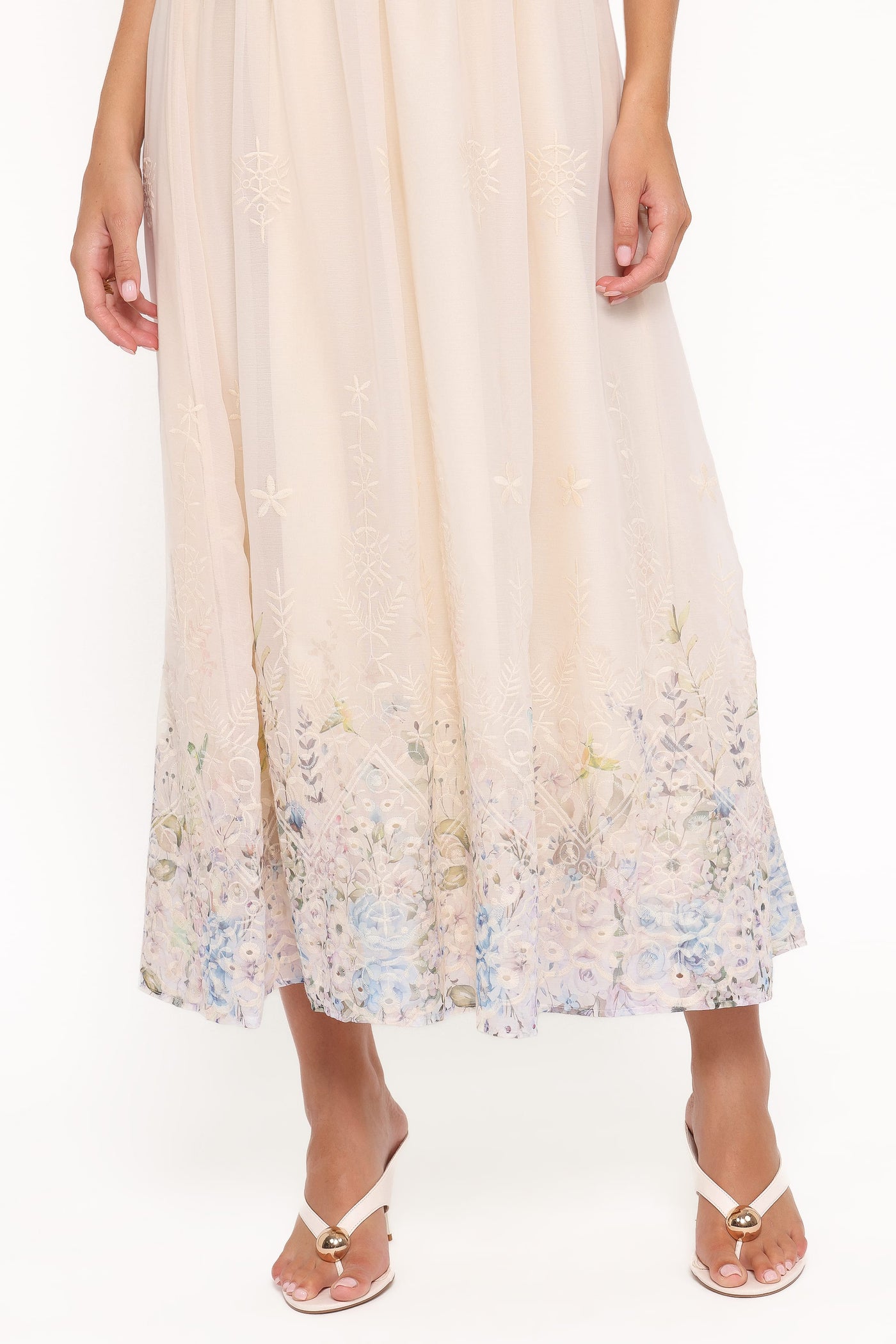 Kayt Strapless Dress - Embroidered Floral