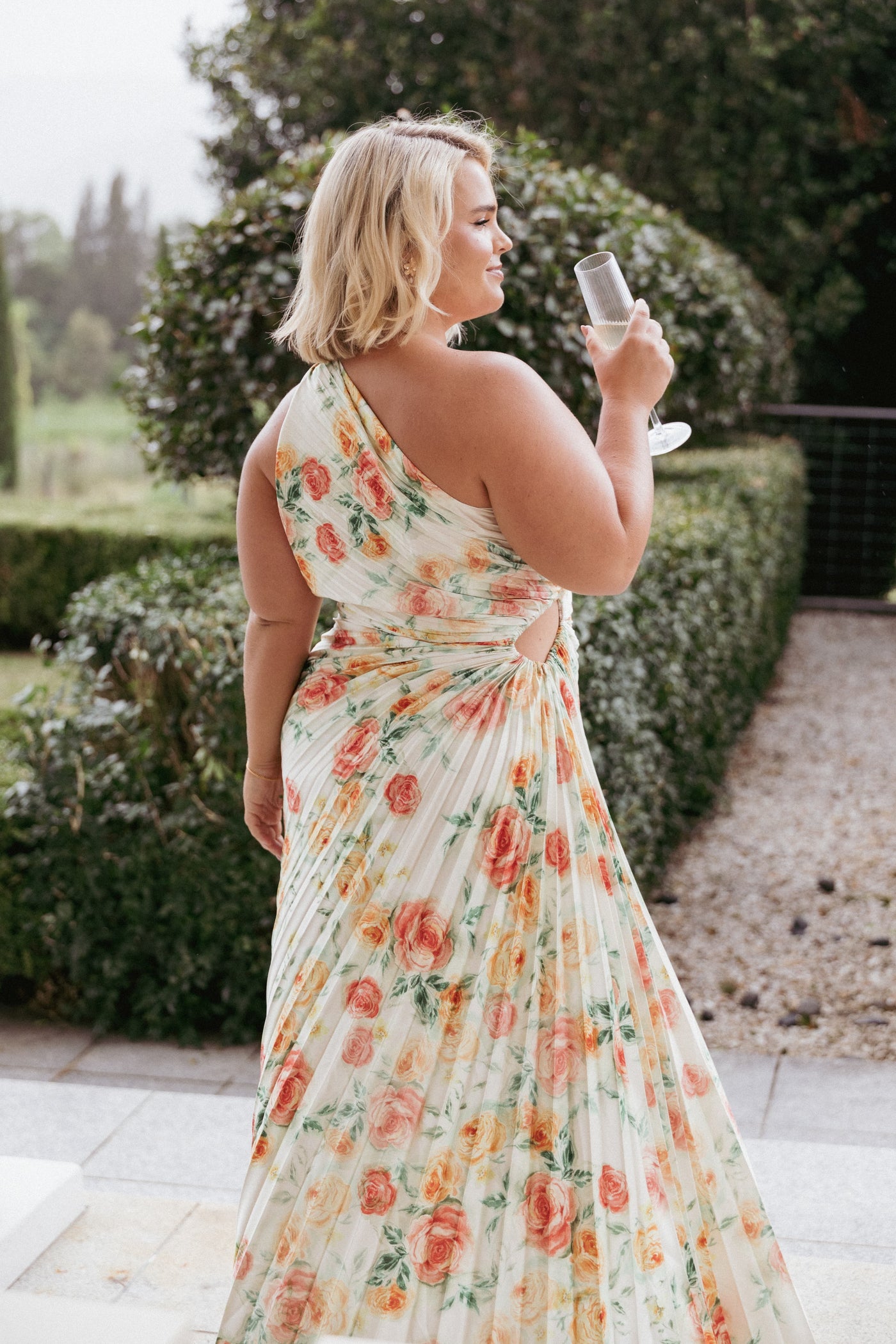 Kleo One Shoulder Maxi Dress - Yellow Floral