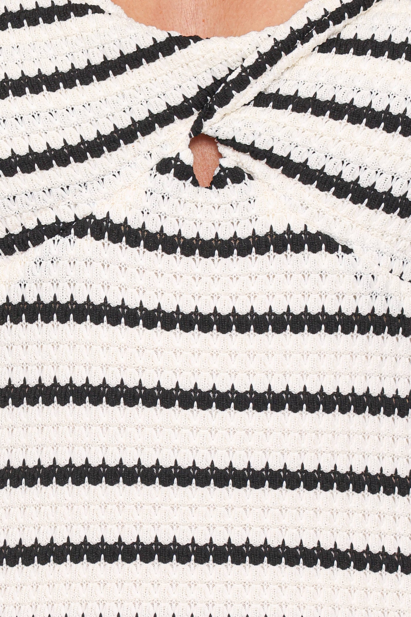 Kristina Midi Dress - Black/White Stripe