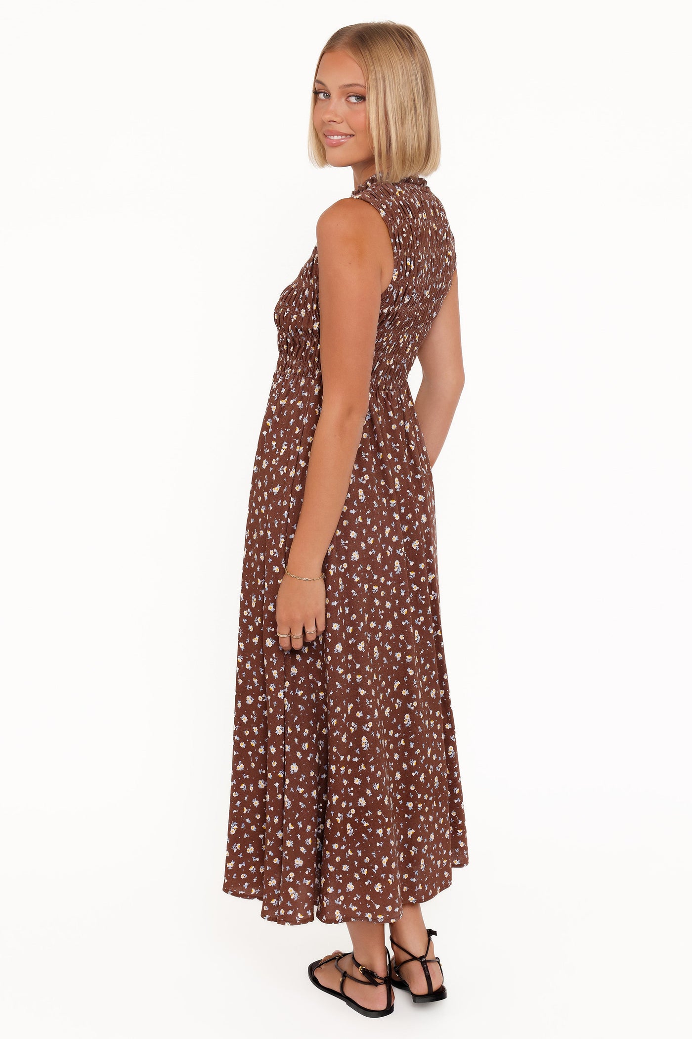 Lanna Maxi Dress - Brown Floral
