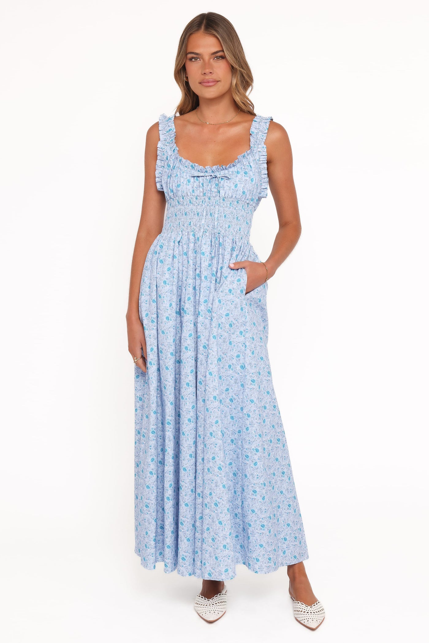 Marlena Midi Dress - Blue Floral