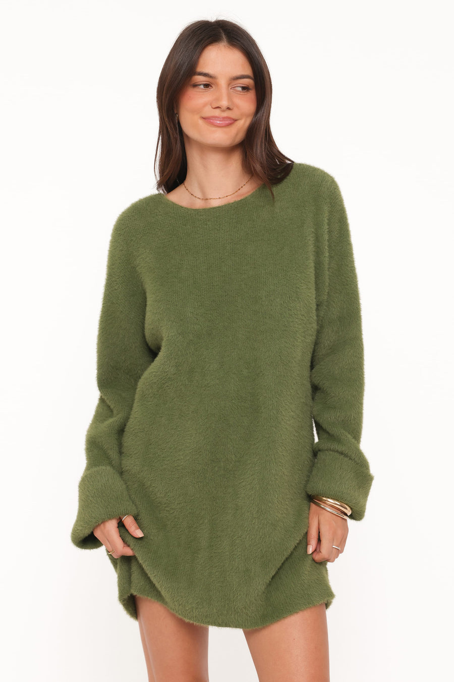 Mitchell Knit Mini Dress - Olive