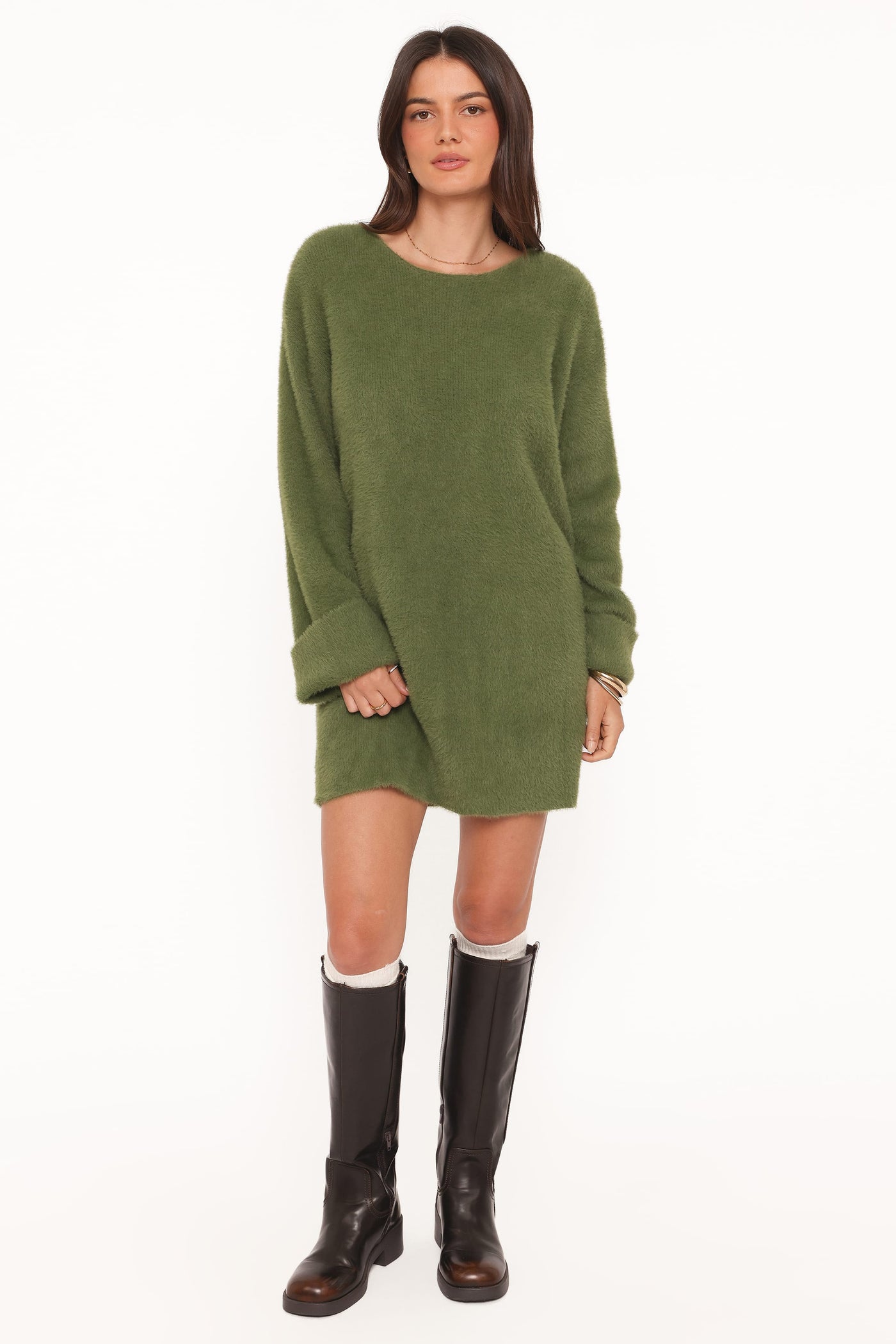Mitchell Knit Mini Dress - Olive